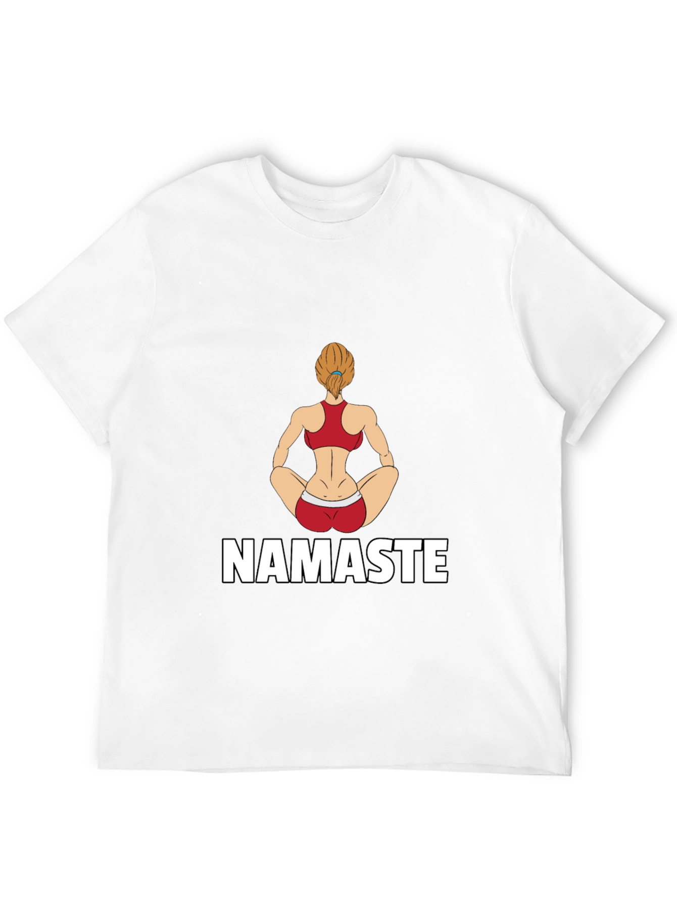 Namaste Yoga Girl Graphic Tee - Black Cotton Blend