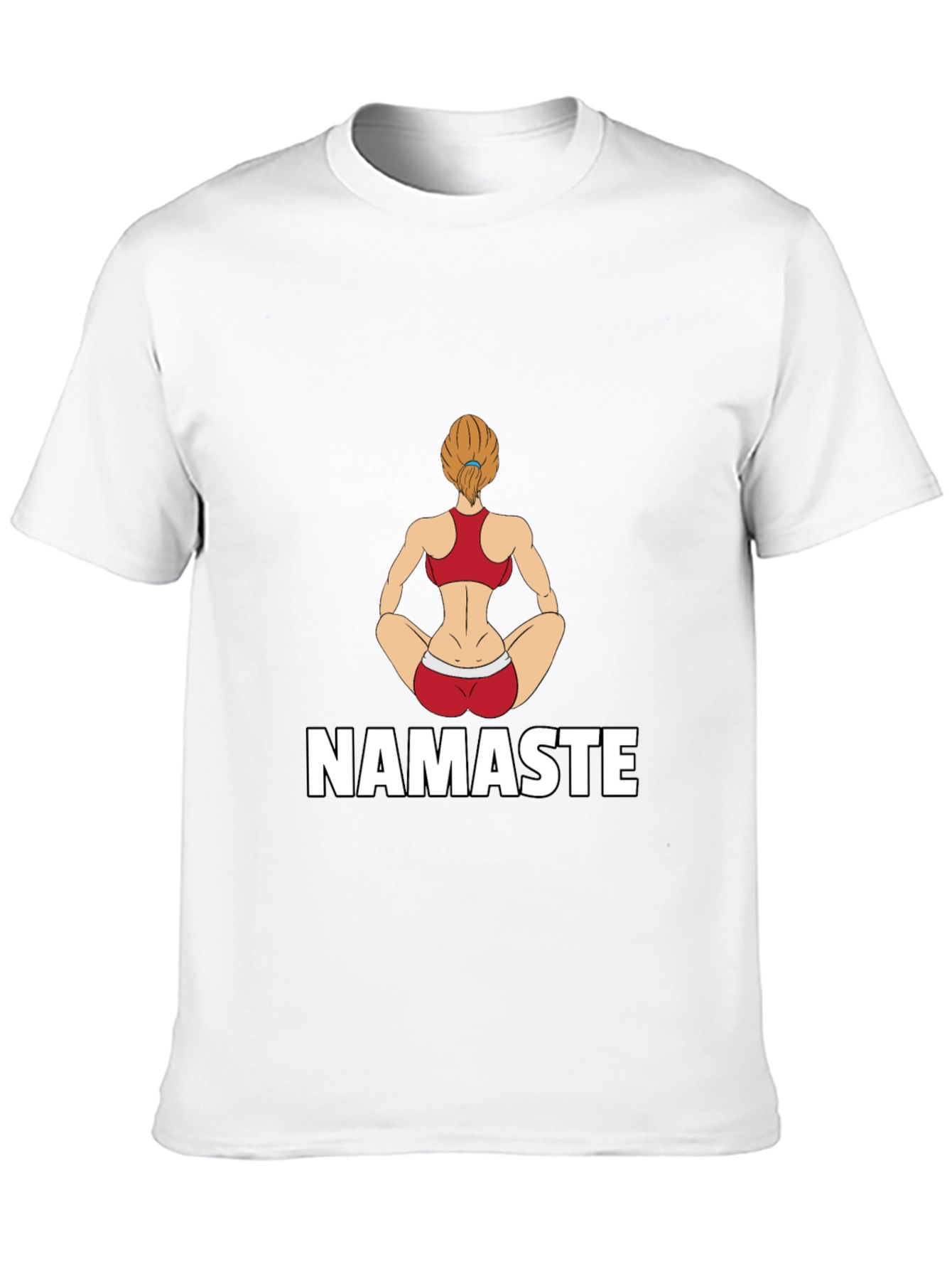 Namaste Yoga Girl Graphic Tee - Black Cotton Blend