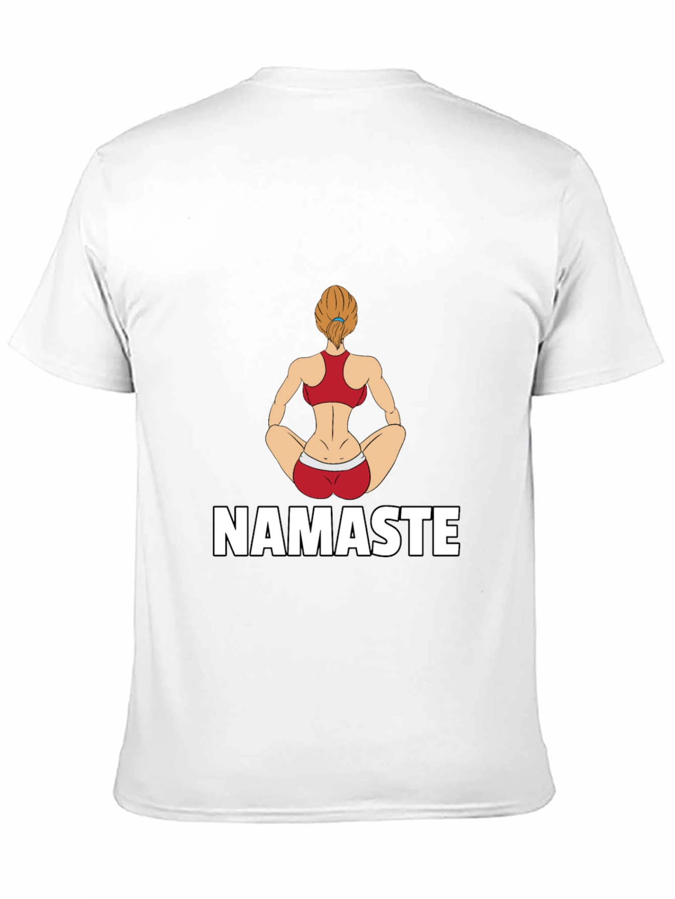 Namaste Yoga Girl Graphic Tee - Black Cotton Blend