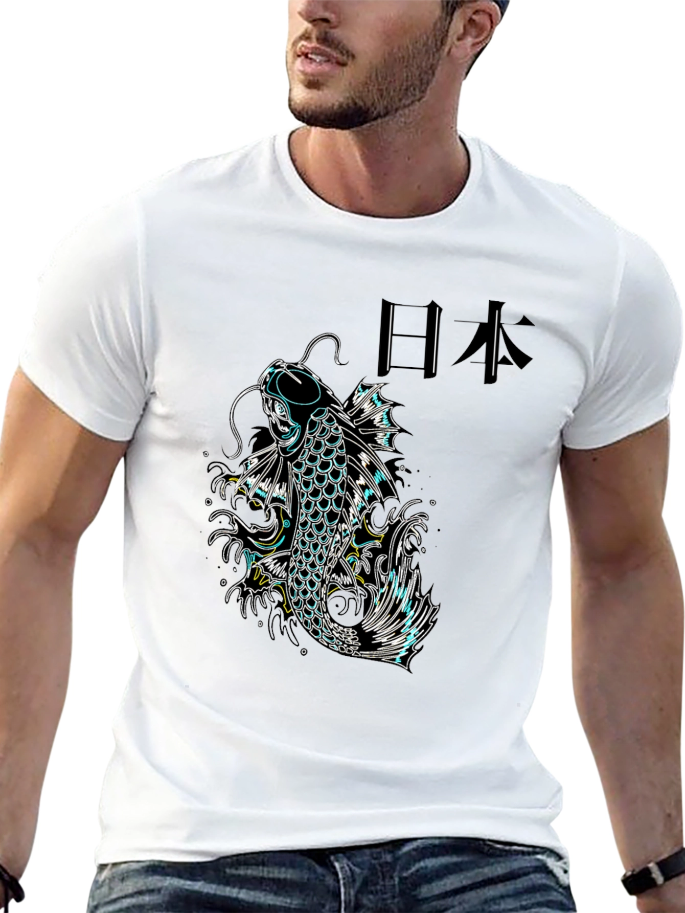 Koi Fish Graphic Tee - Japanese Style