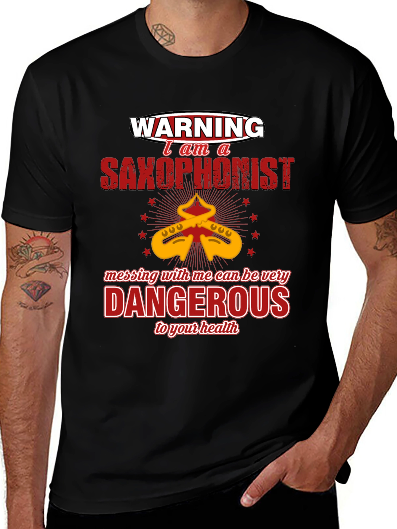 Warning Saxophonist T-Shirt - Dangerous to your health!