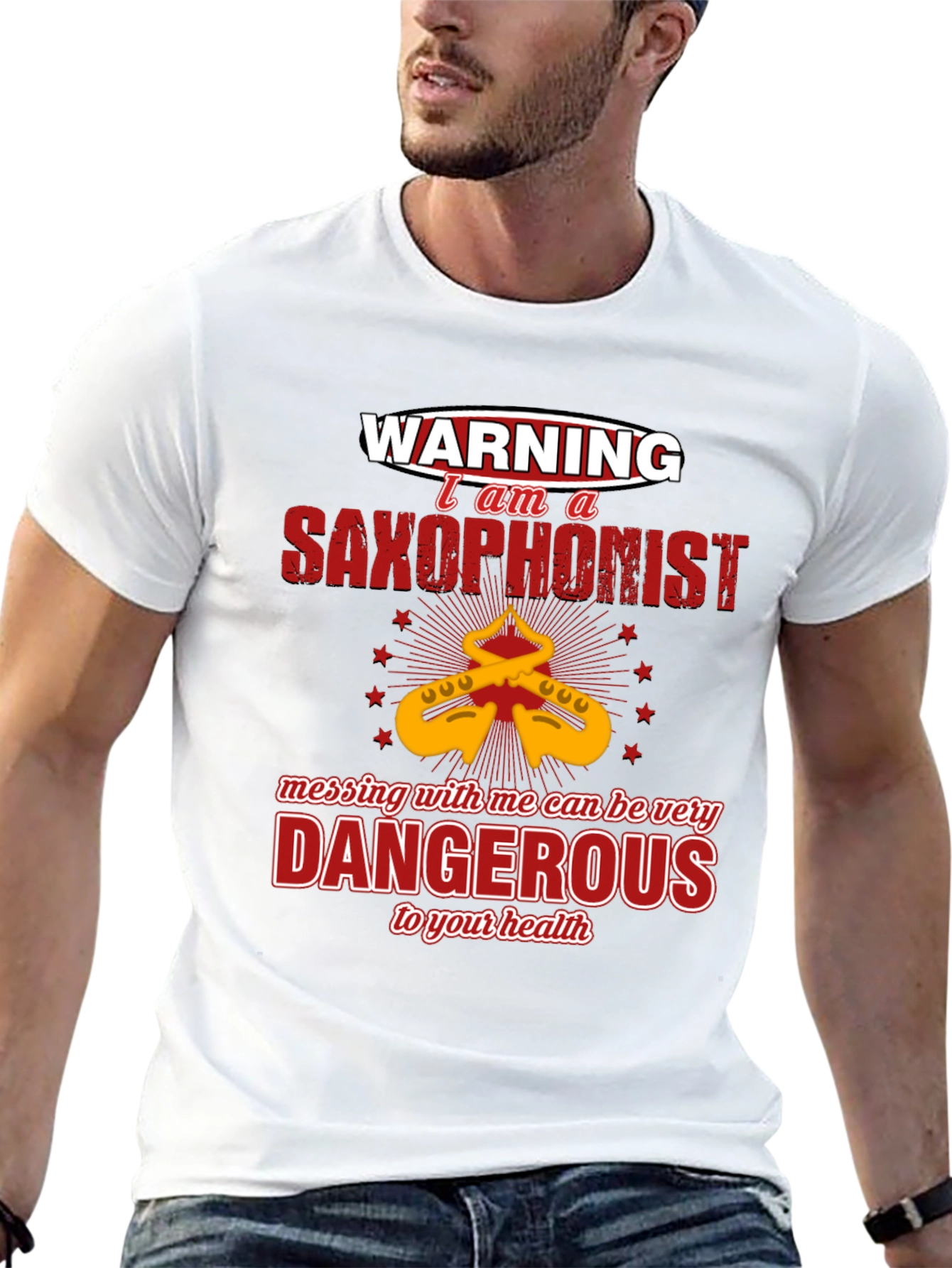Warning Saxophonist T-Shirt - Dangerous to your health!