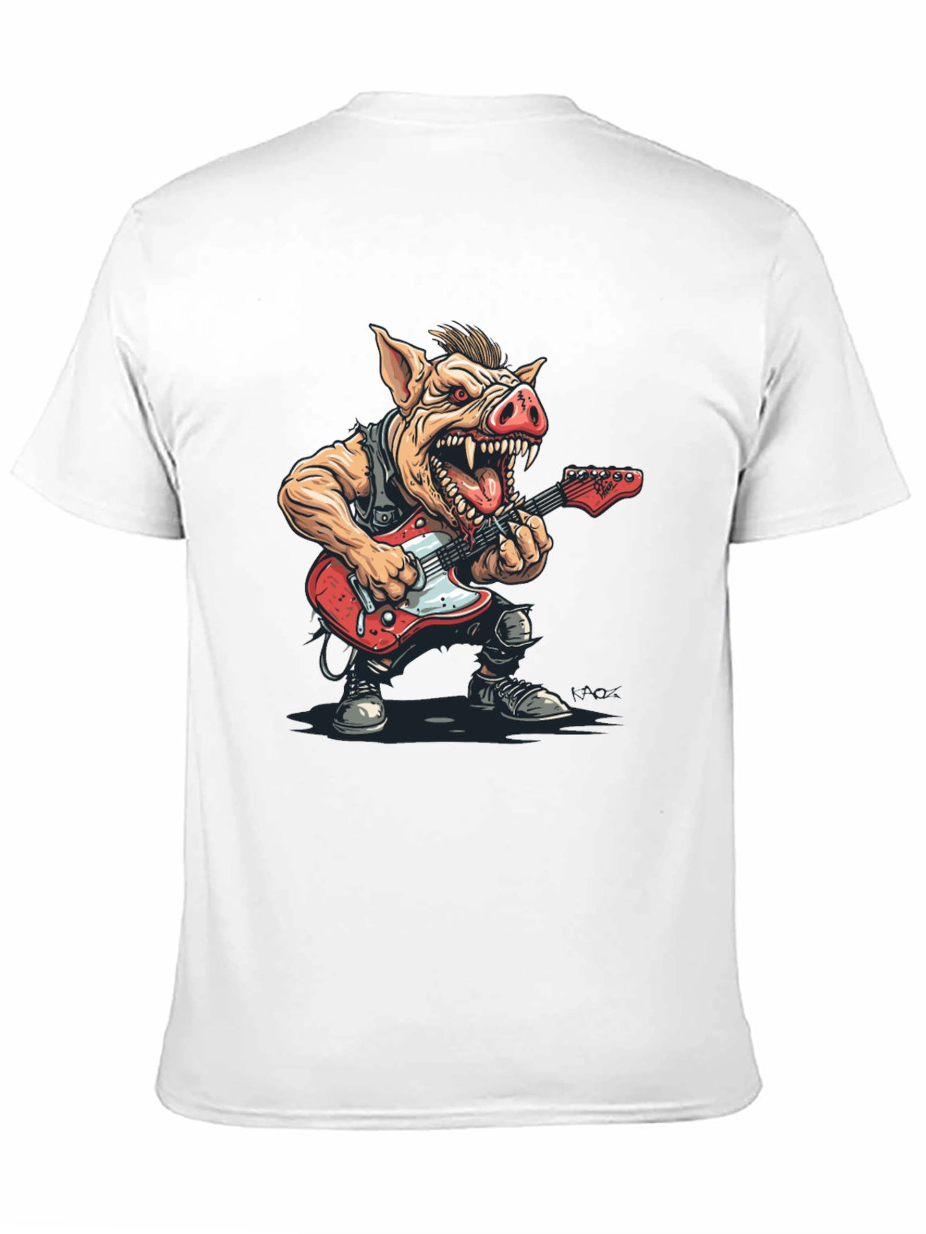 Rockstar Pig Graphic Tee - Black Cotton T-Shirt