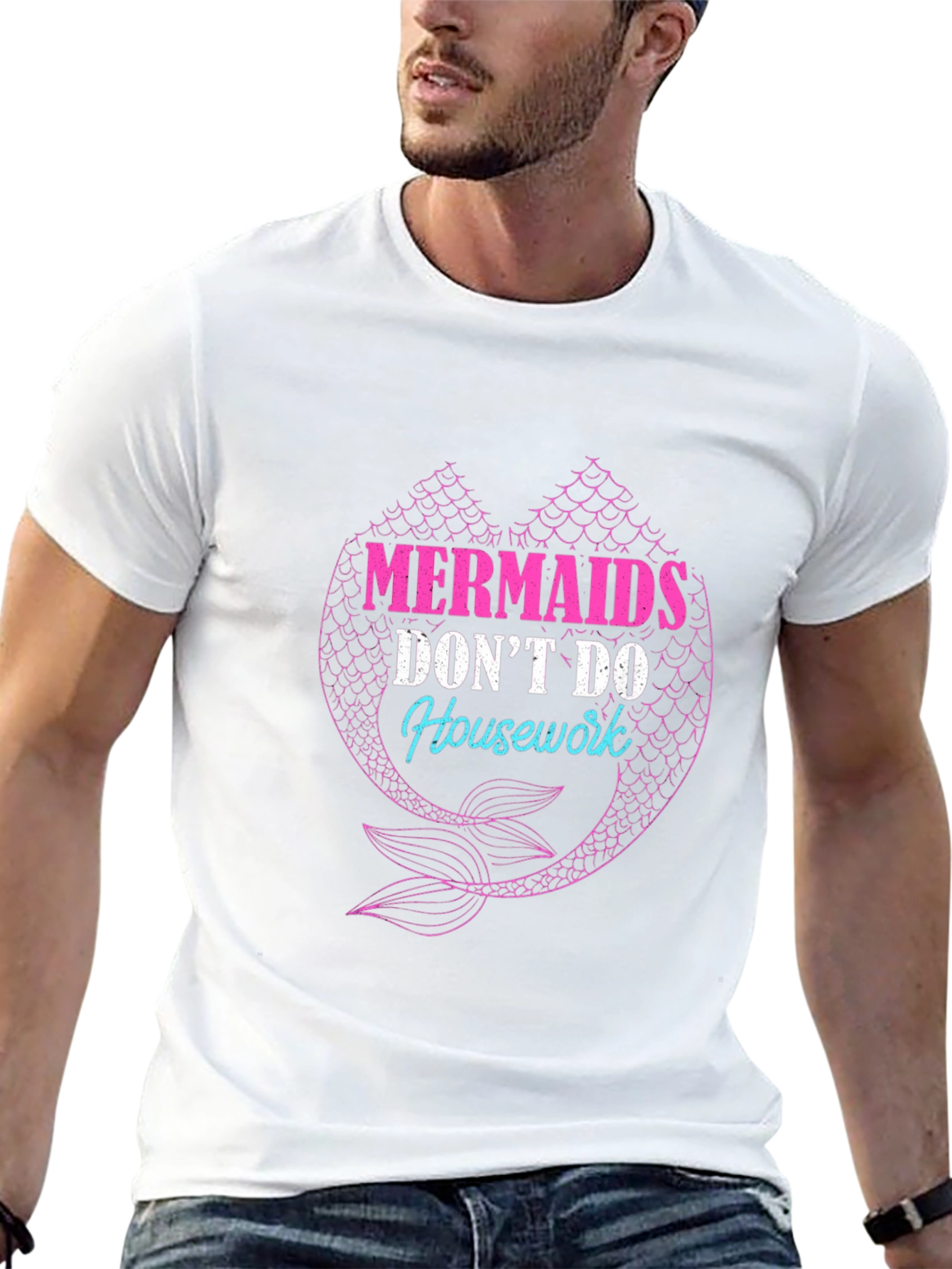 Mermaids Dont Do Housework Black T-Shirt