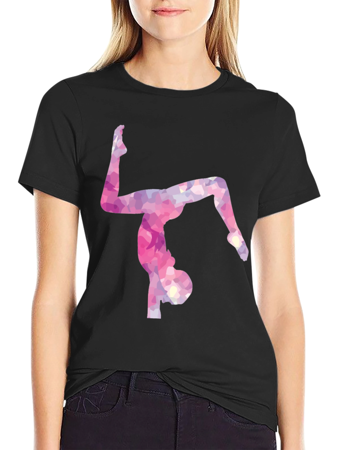 Gymnast Silhouette Graphic Tee - Stylish & Unique
