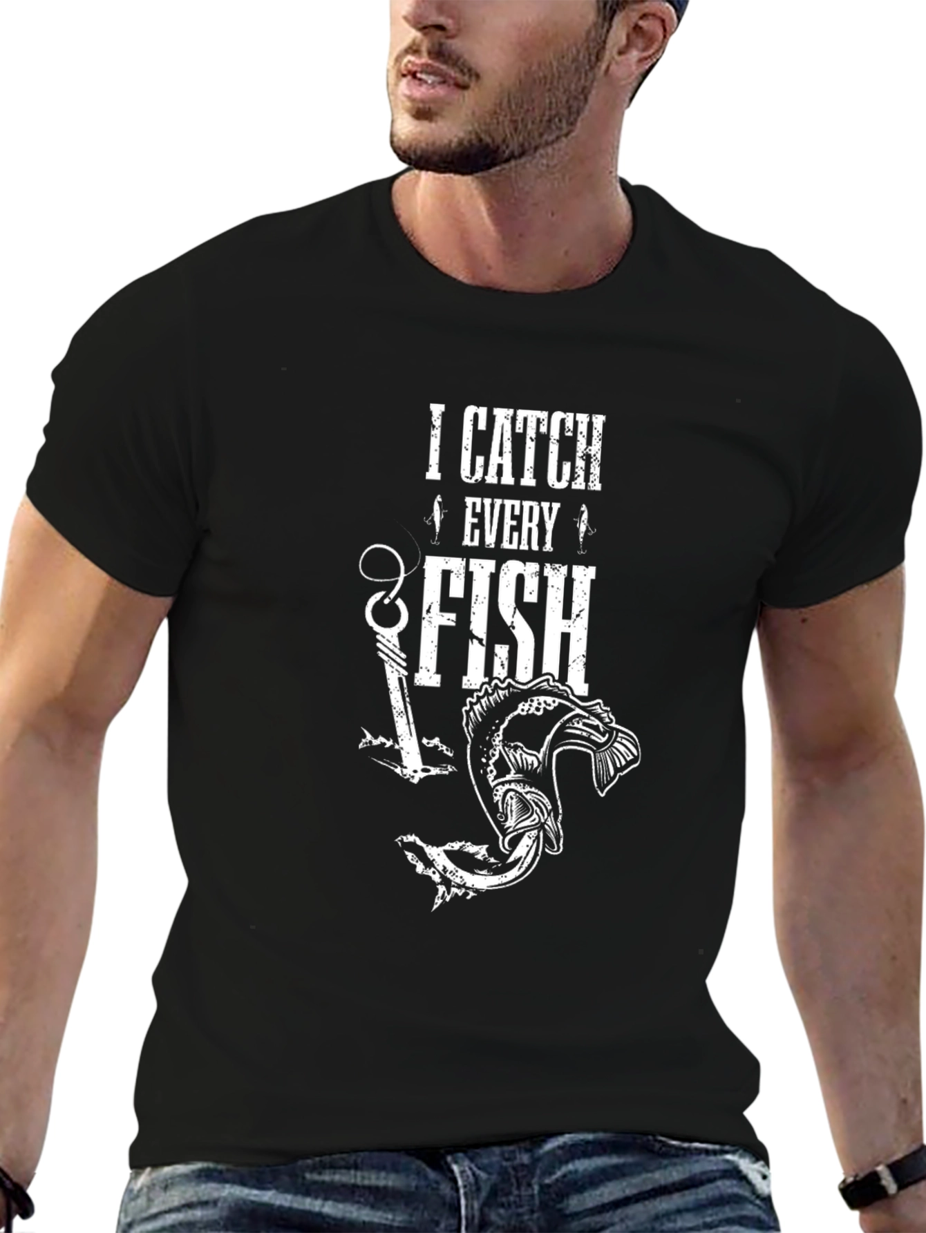 I Catch Every Fish Graphic Tee - Black