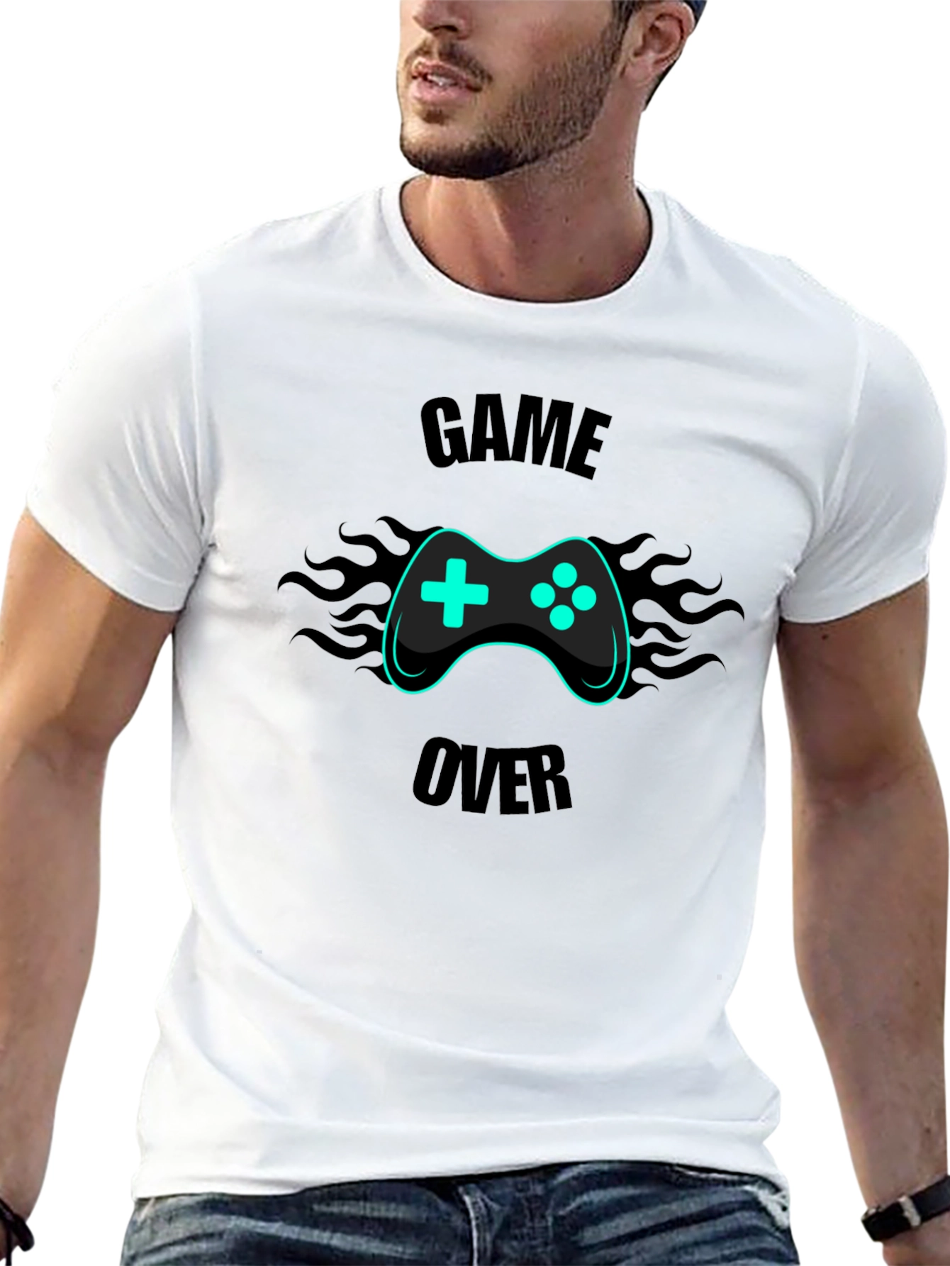 Game Over Graphic Tee - Gamer Style Black T-Shirt