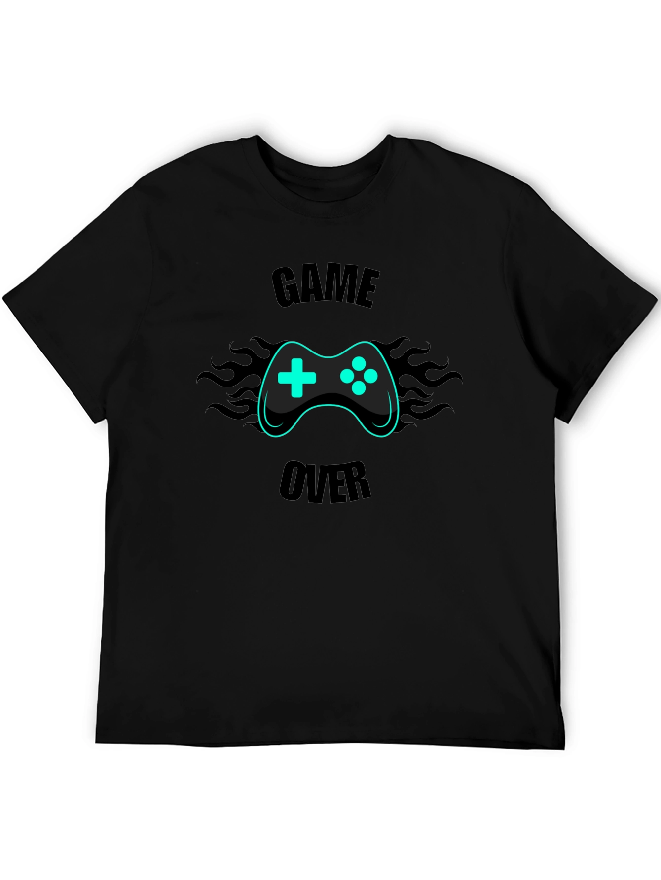 Game Over Graphic Tee - Gamer Style Black T-Shirt