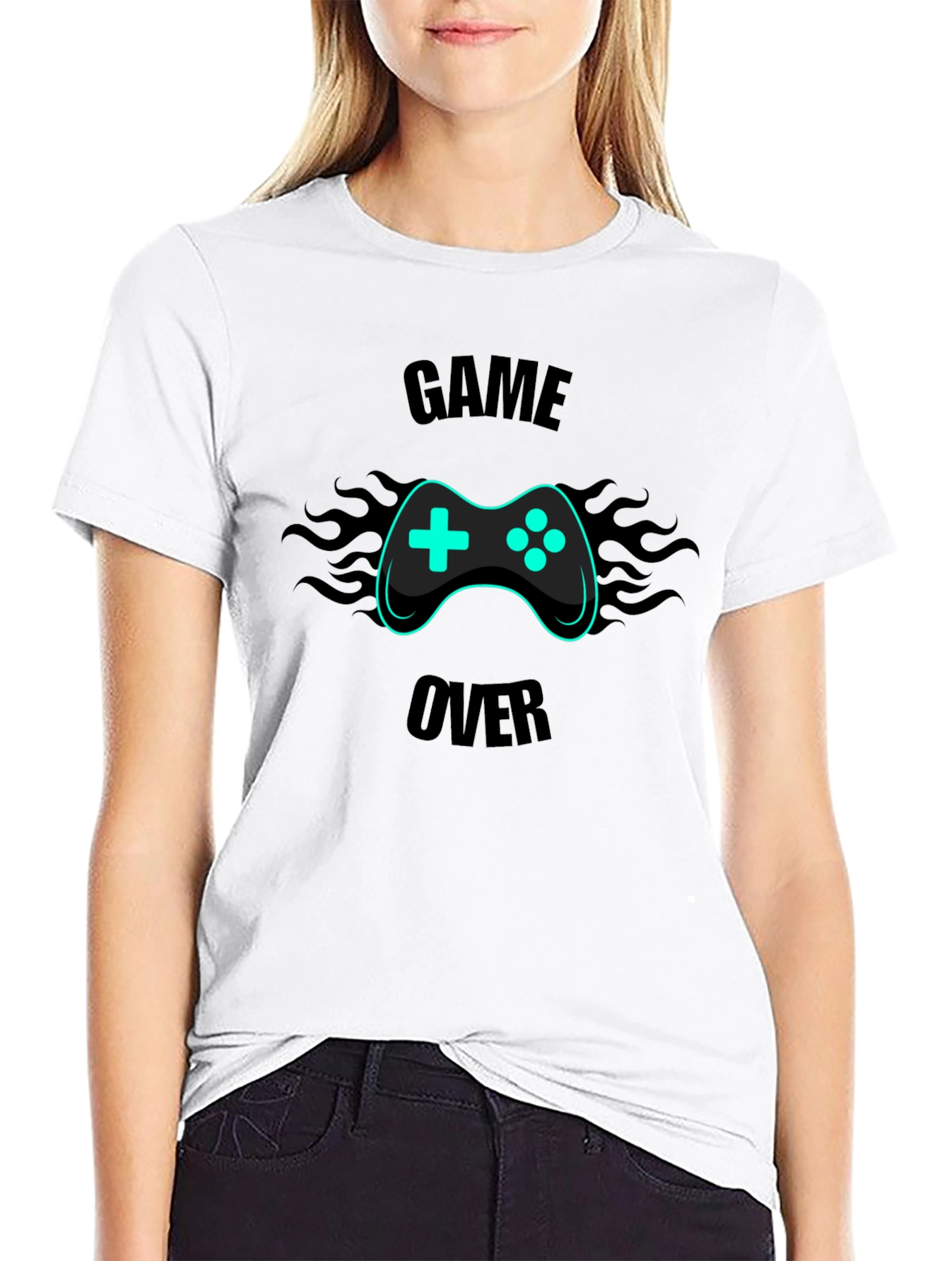 Game Over Graphic Tee - Gamer Style Black T-Shirt
