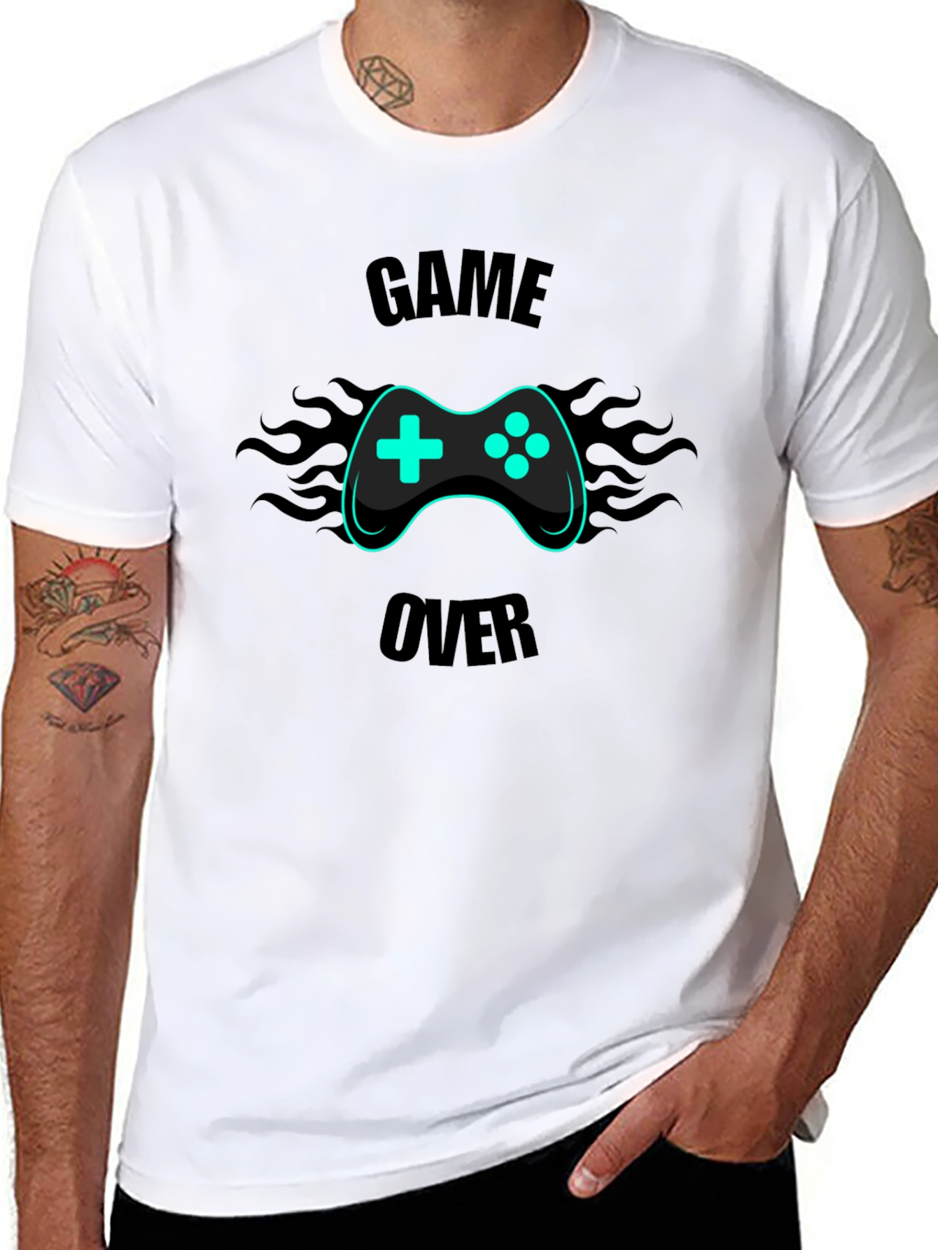 Game Over Graphic Tee - Gamer Style Black T-Shirt