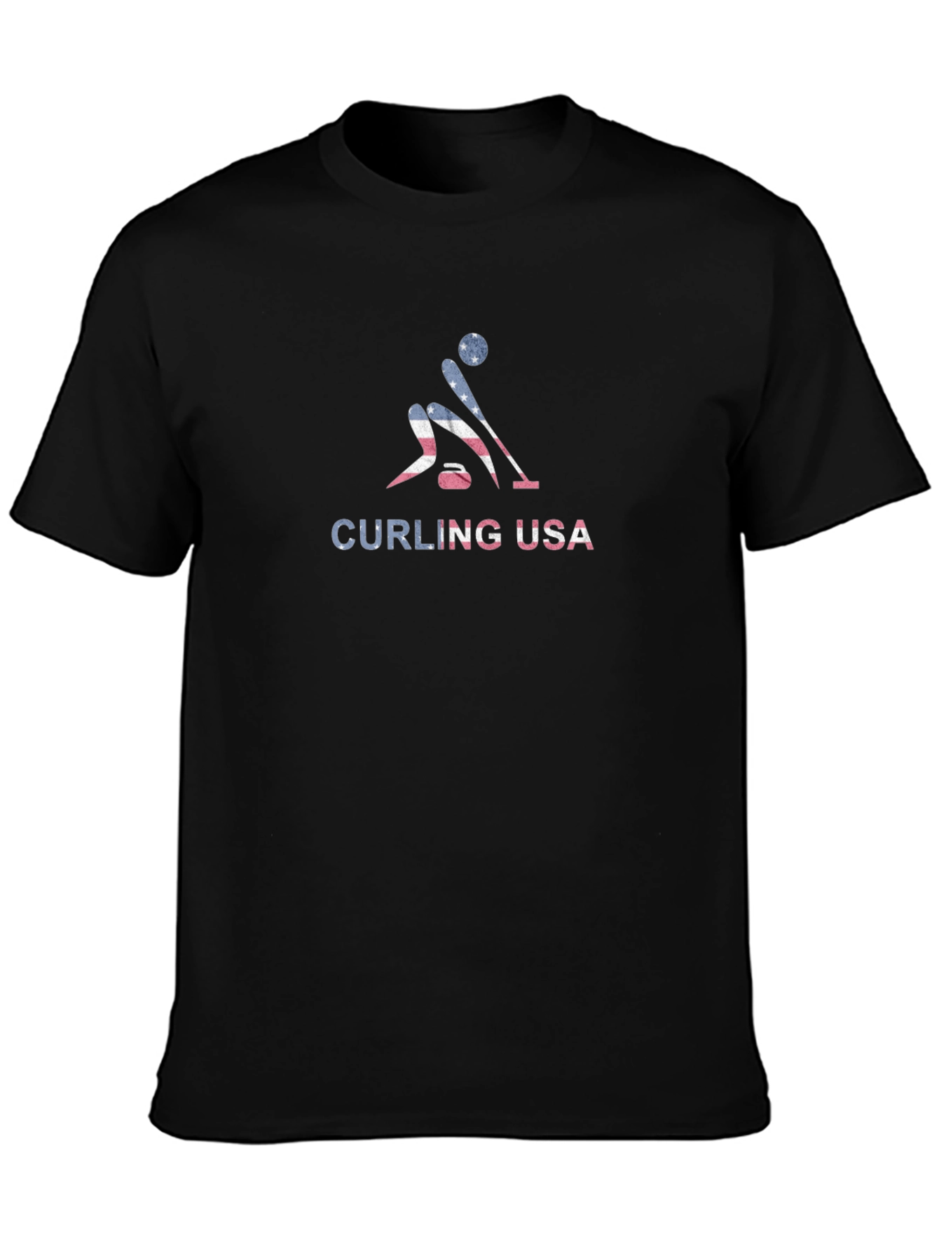 Curling USA T-Shirt - Patriotic Sports Tee