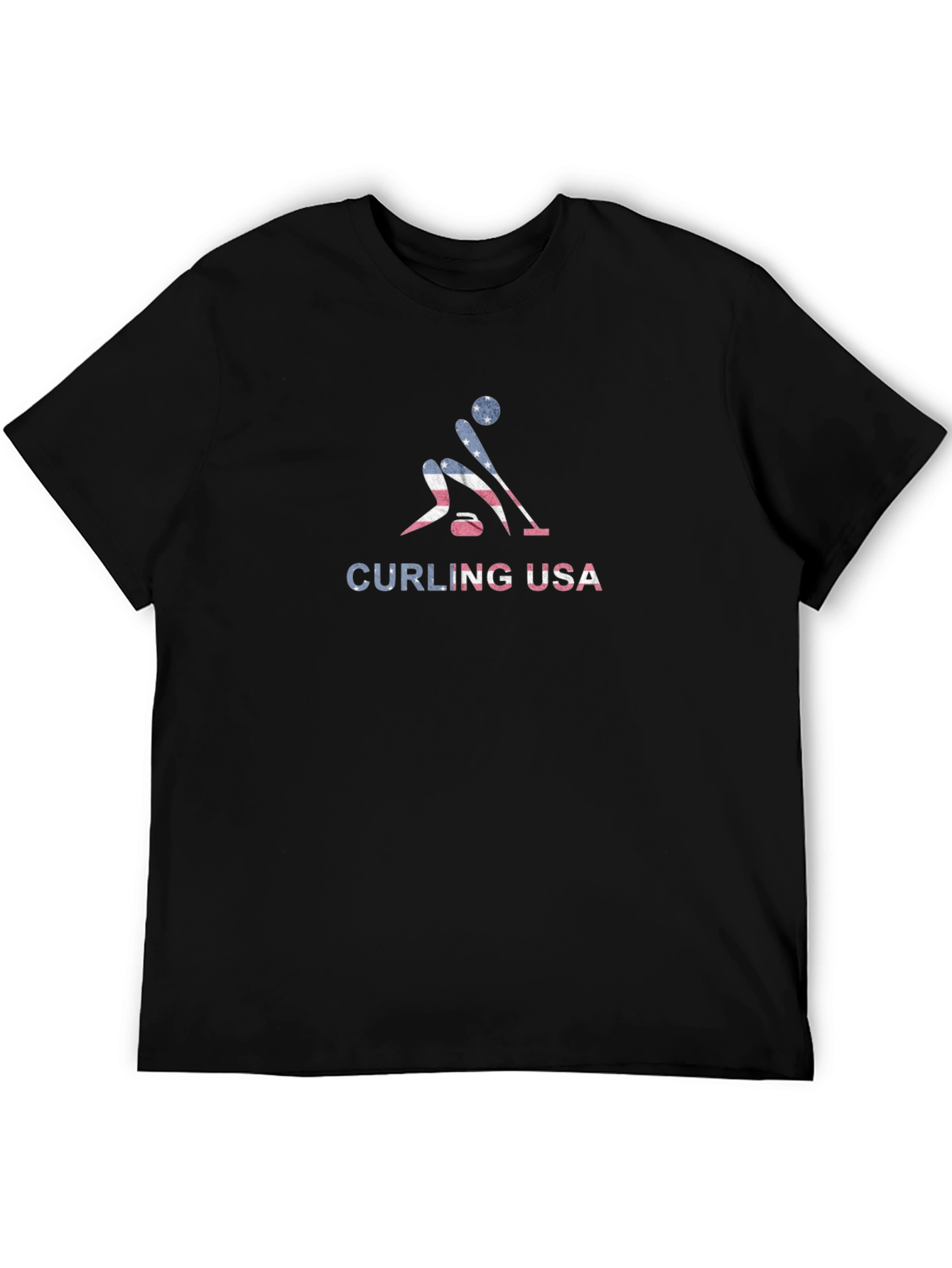 Curling USA T-Shirt - Patriotic Sports Tee