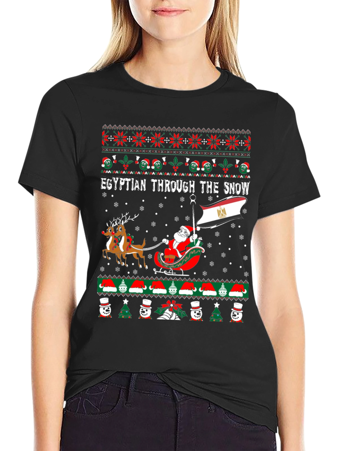 Egyptian Through the Snow Christmas T-Shirt