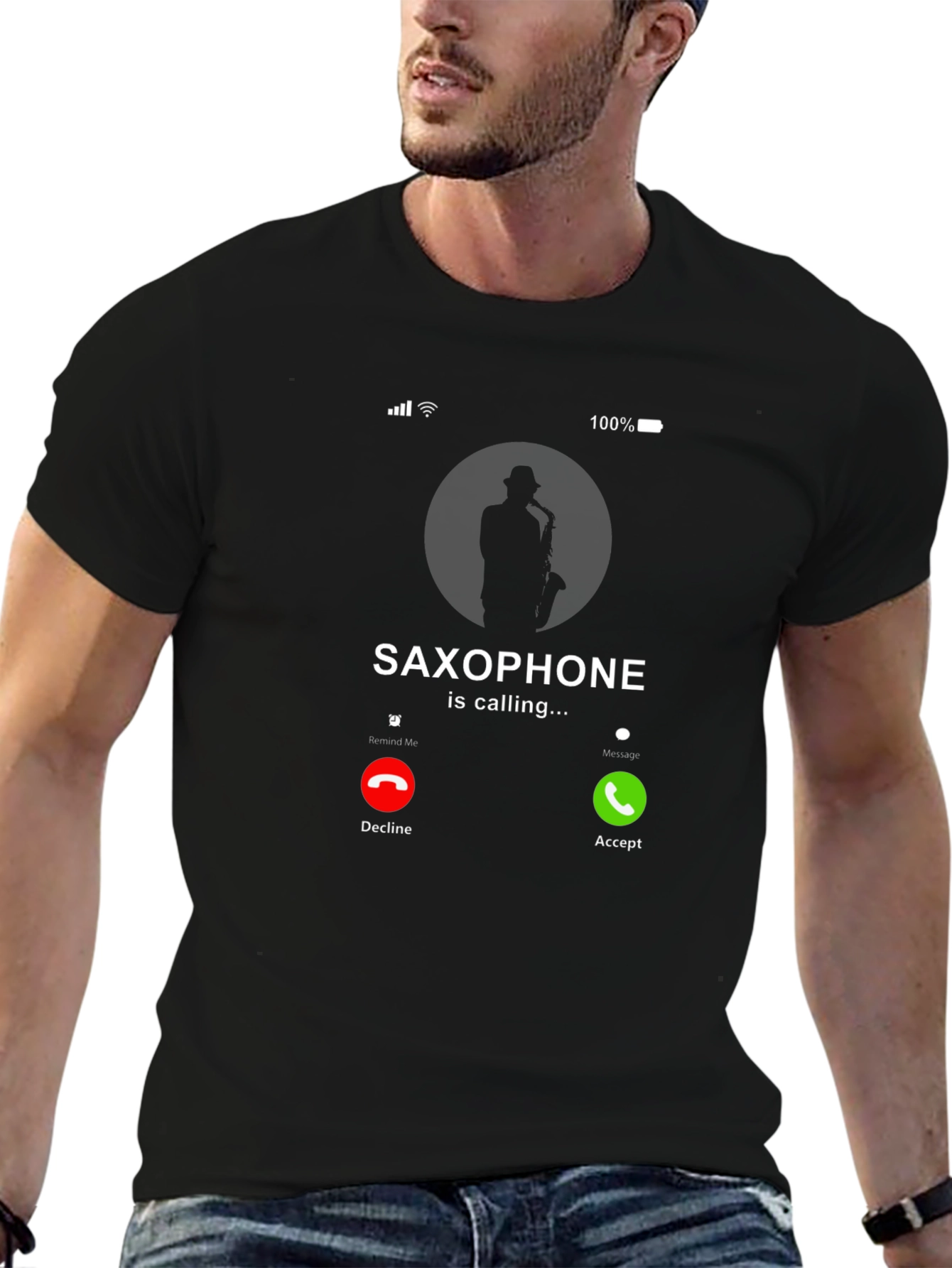 Saxophone Calling Funny Music T-Shirt