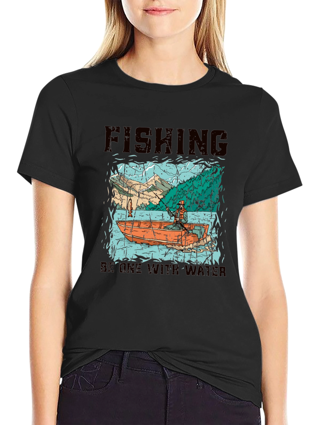 Fishing Graphic T-Shirt - Be One With Water!