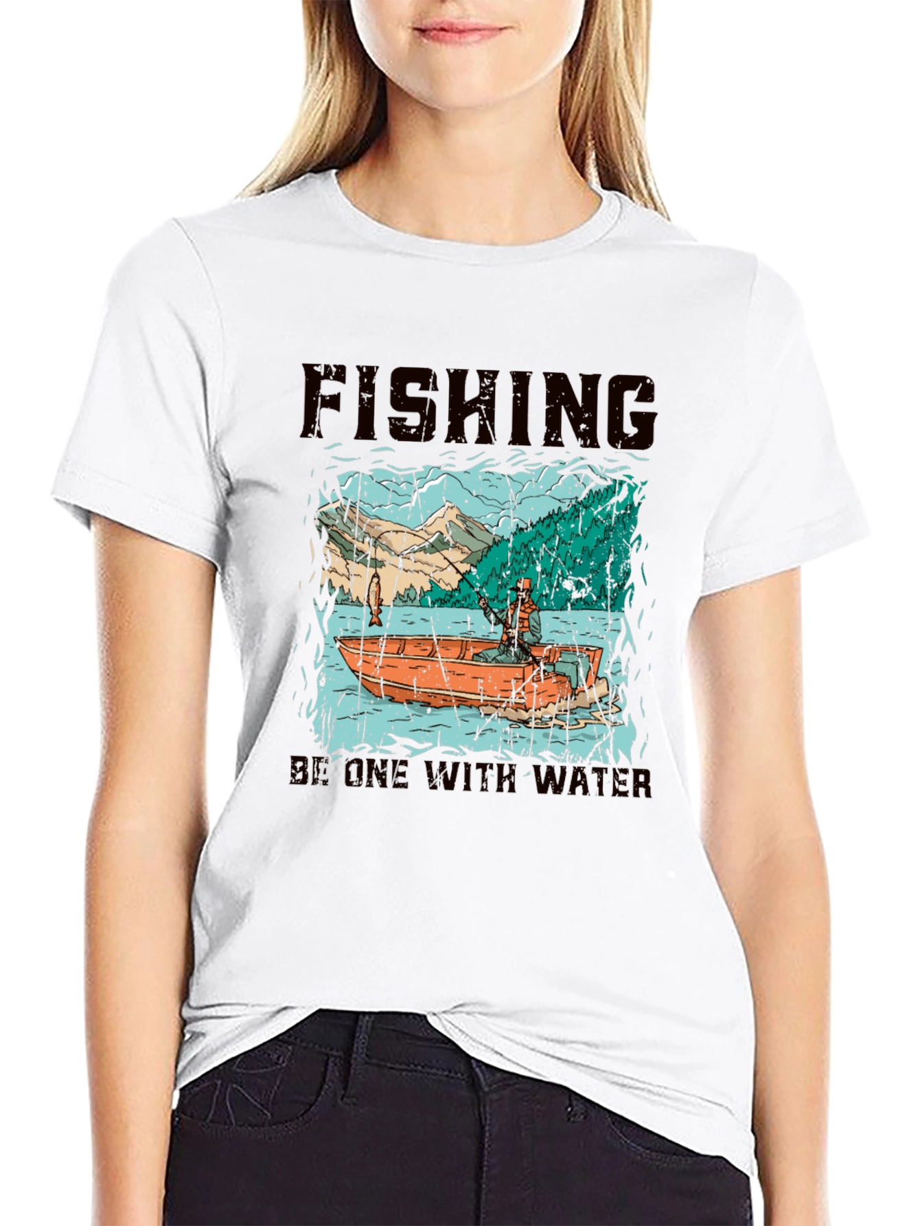 Fishing Graphic T-Shirt - Be One With Water!