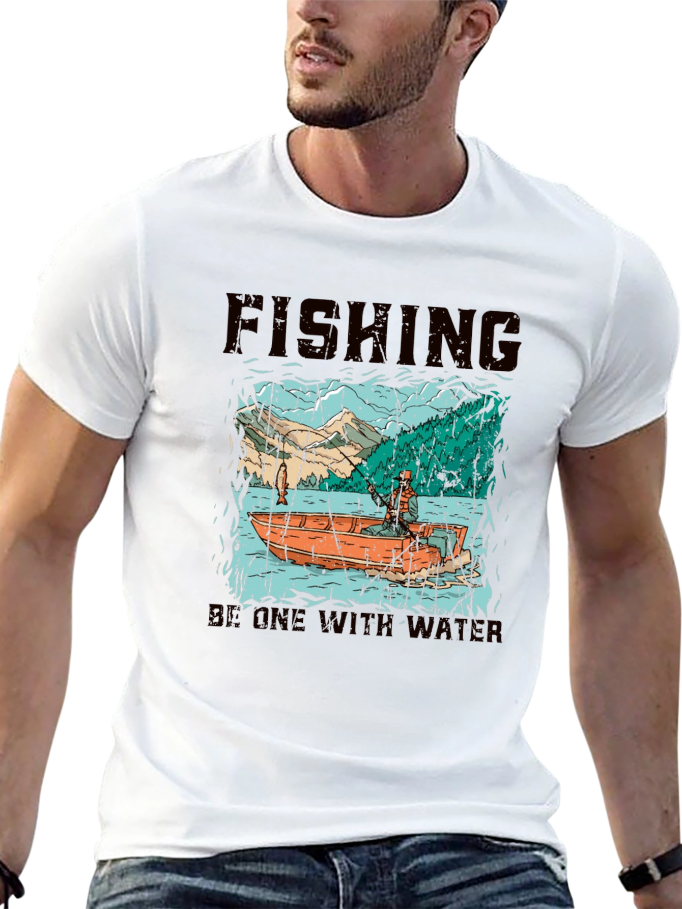 Fishing Graphic T-Shirt - Be One With Water!