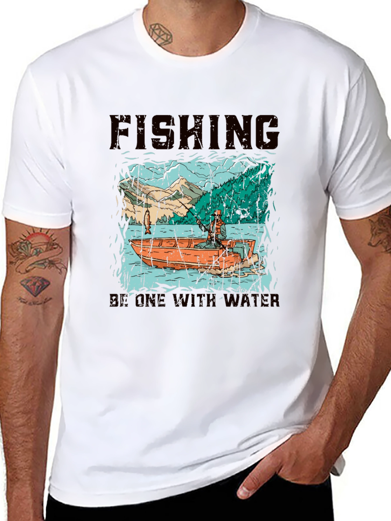 Fishing Graphic T-Shirt - Be One With Water!