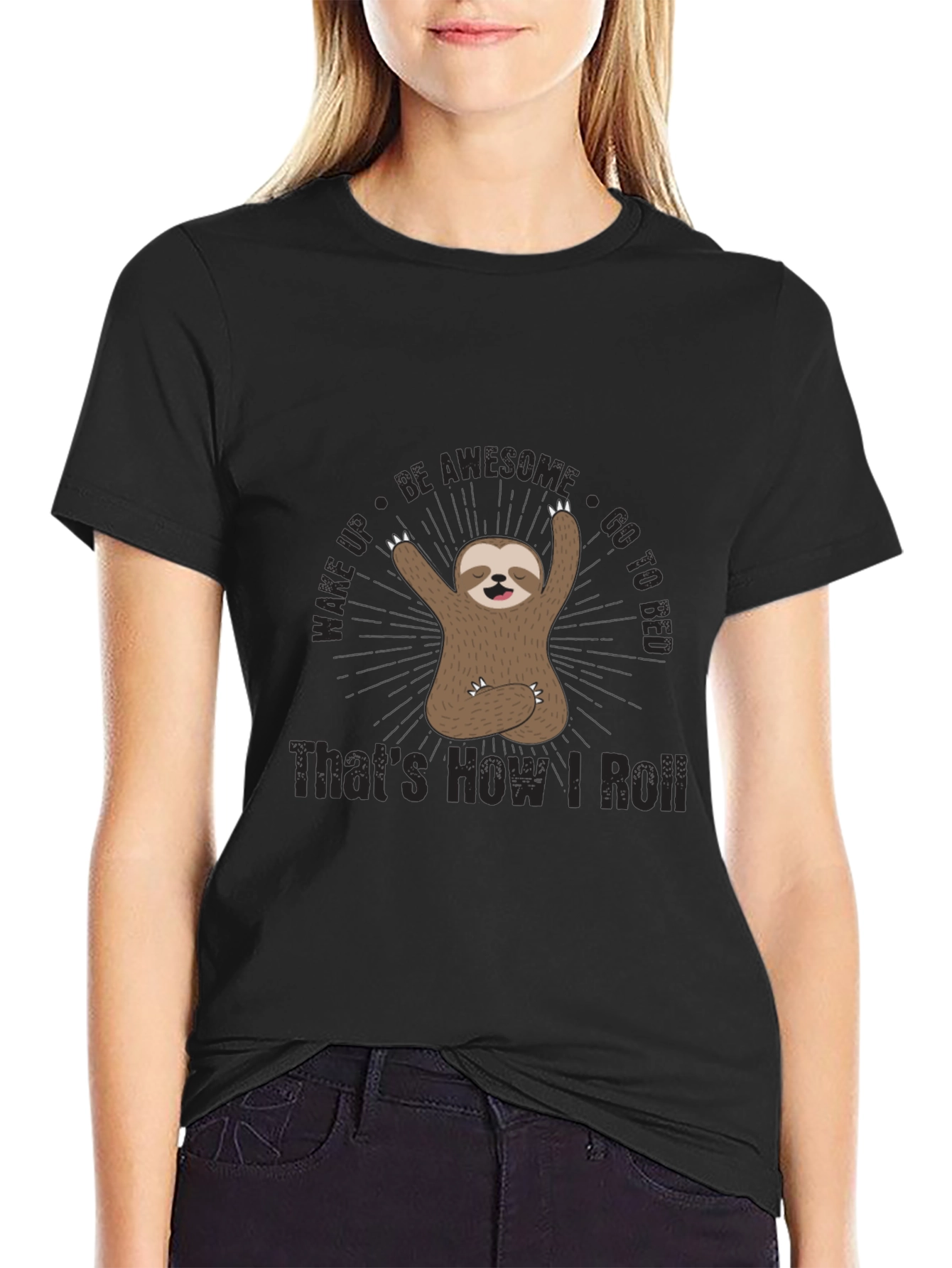 Funny Sloth Thats How I Roll Graphic T-Shirt