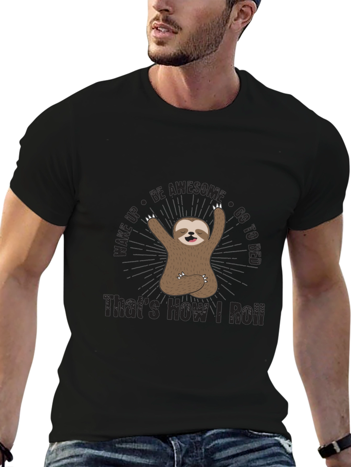 Funny Sloth Thats How I Roll Graphic T-Shirt