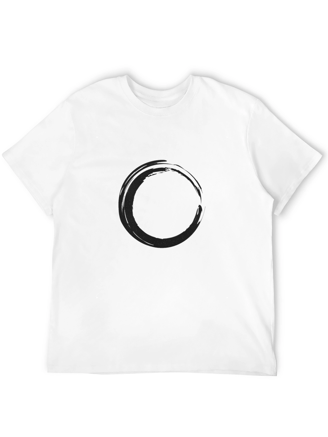 Mens Black T-Shirt - Zen Circle Design