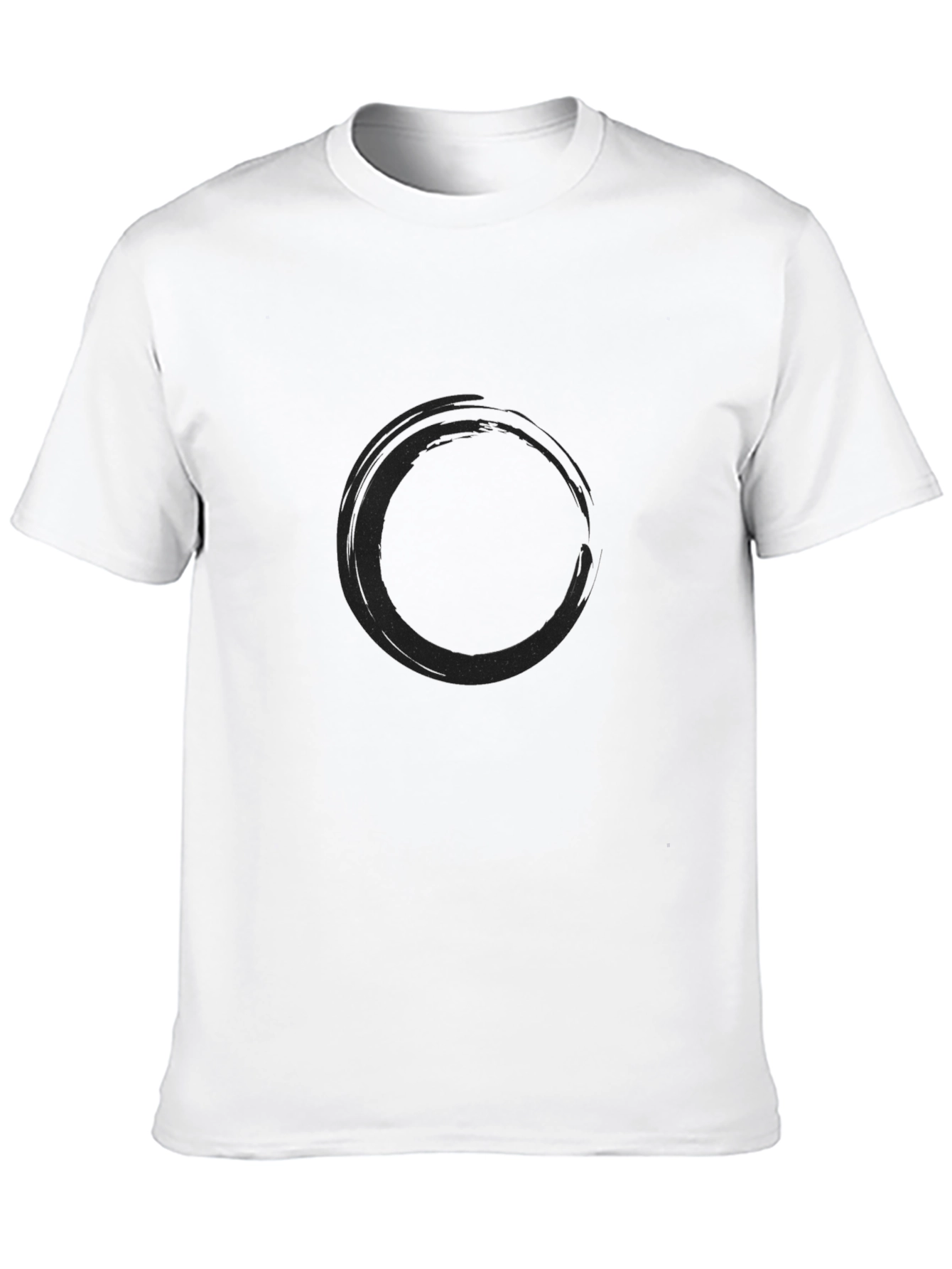 Mens Black T-Shirt - Zen Circle Design