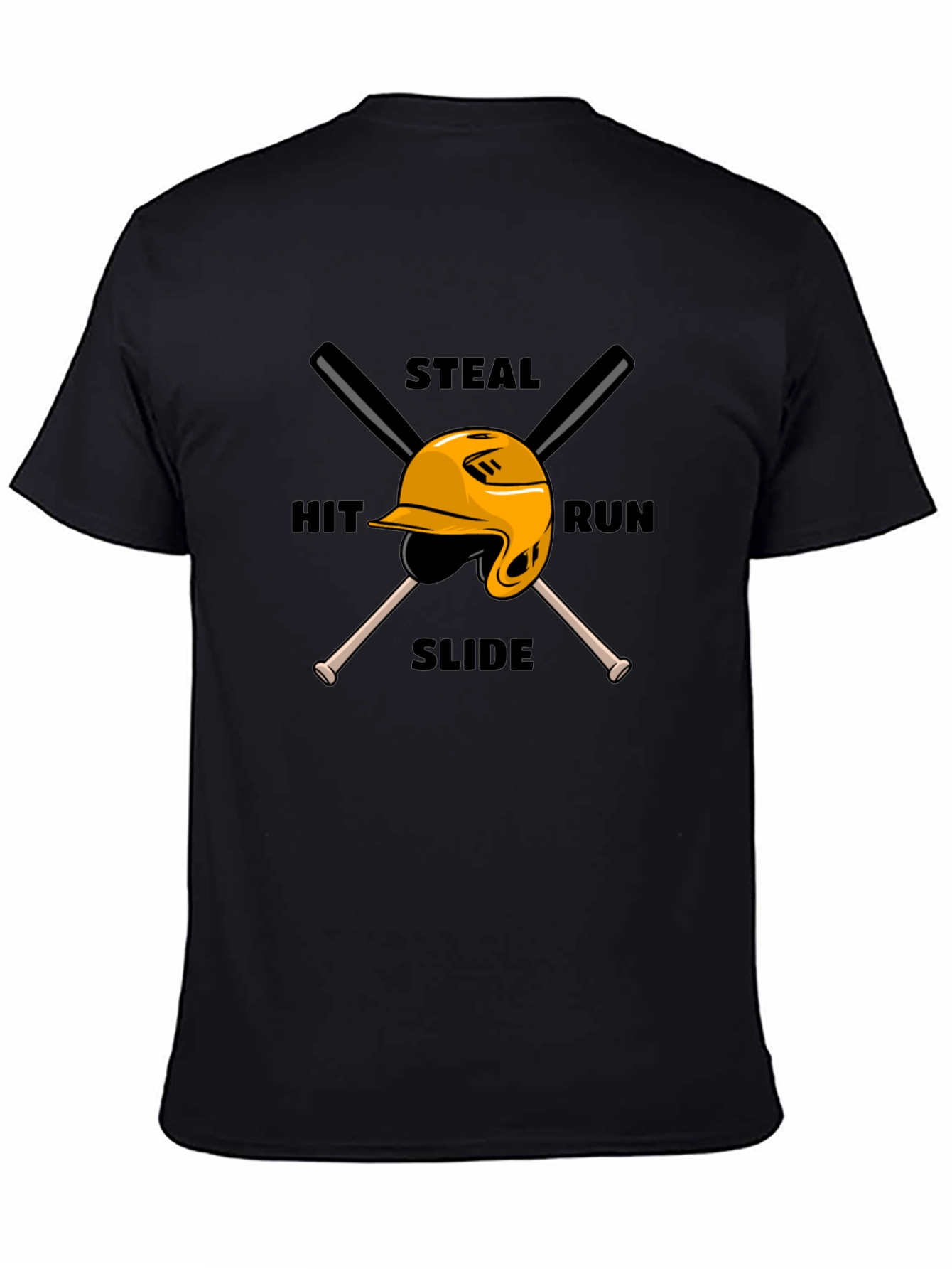 Baseball Steal Hit Run Graphic T-Shirt