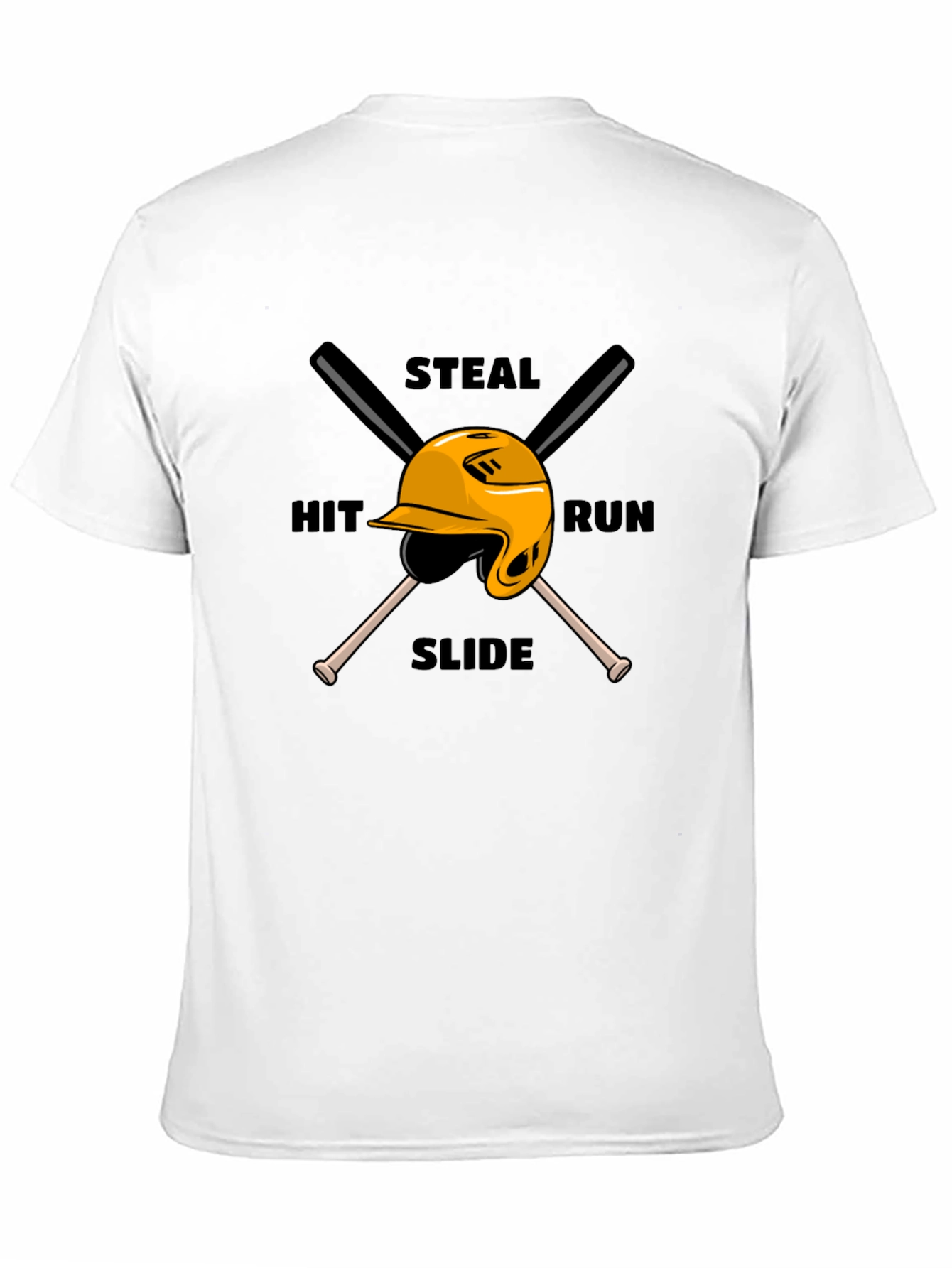Baseball Steal Hit Run Graphic T-Shirt