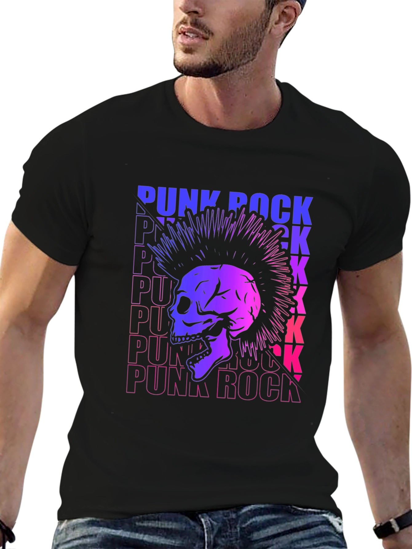 Punk Rock Skull Graphic Tee