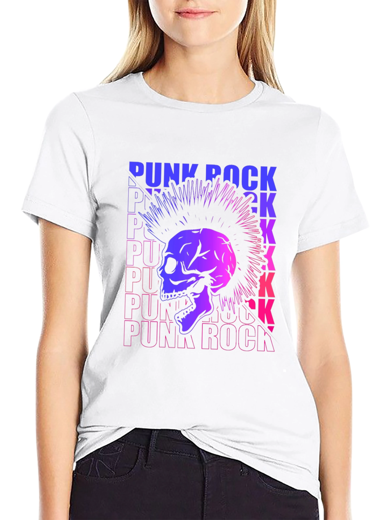 Punk Rock Skull Graphic Tee