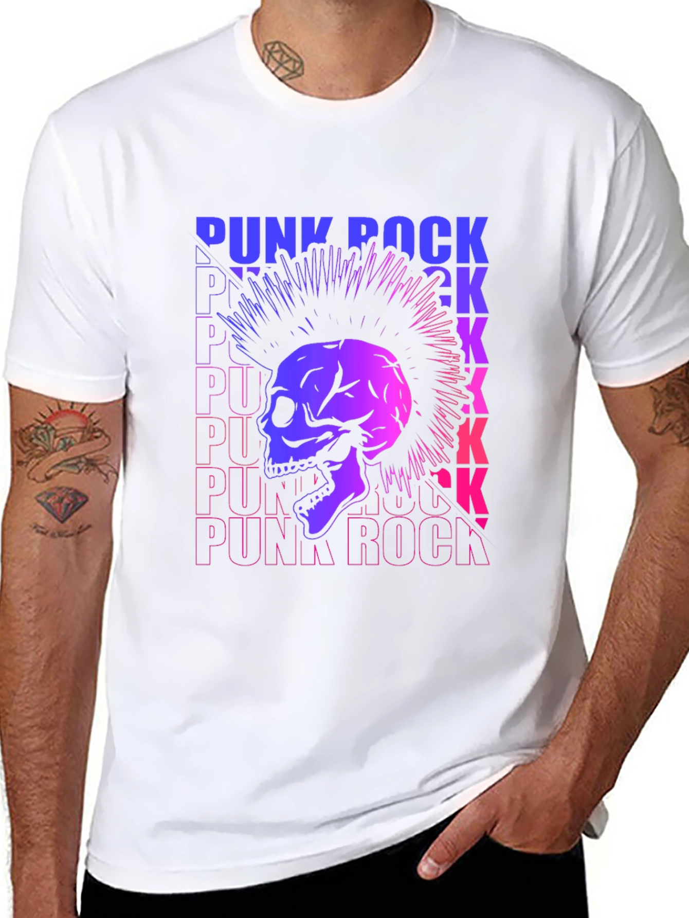 Punk Rock Skull Graphic Tee