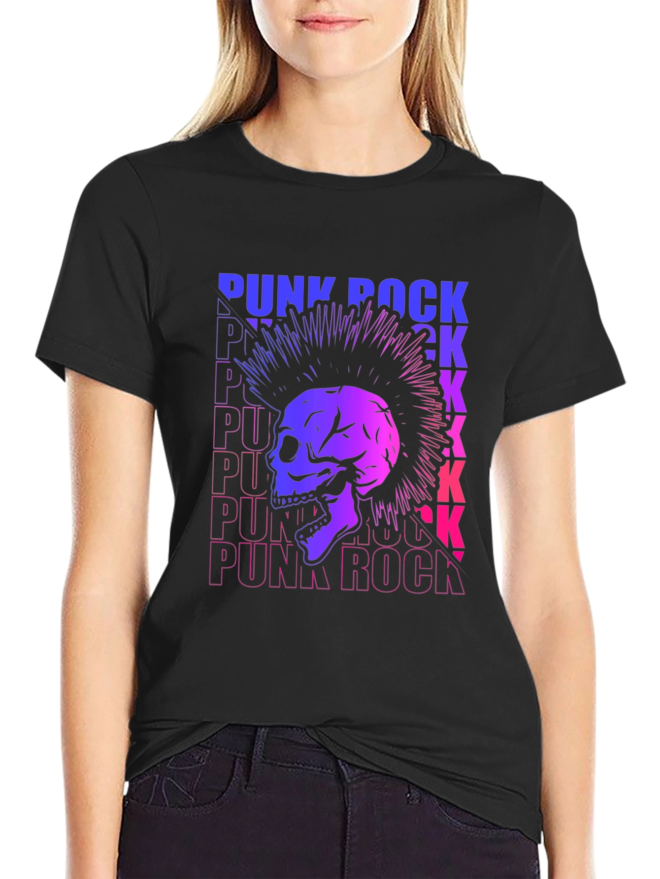 Punk Rock Skull Graphic Tee