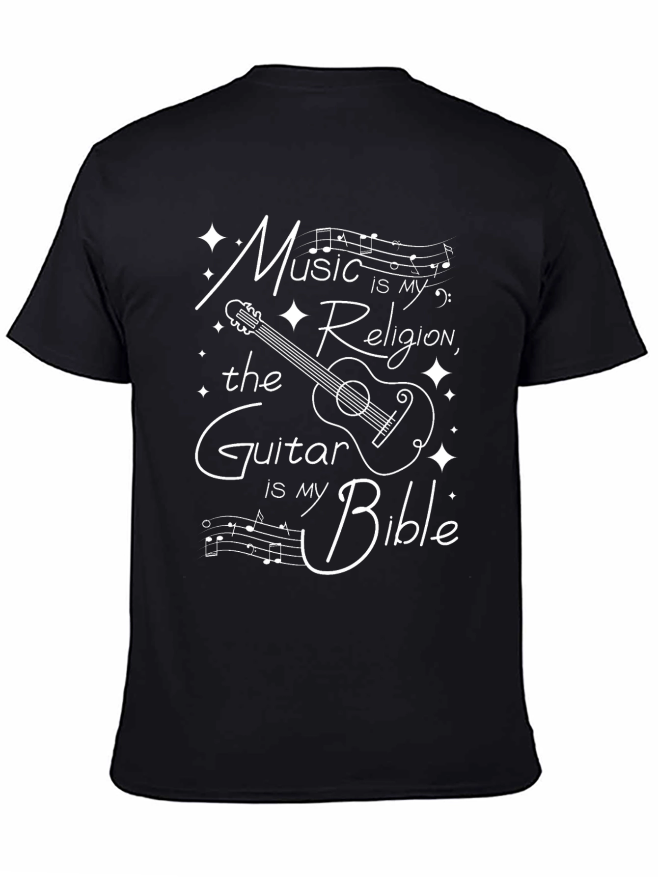 Music is My Religion Guitar Bible T-Shirt