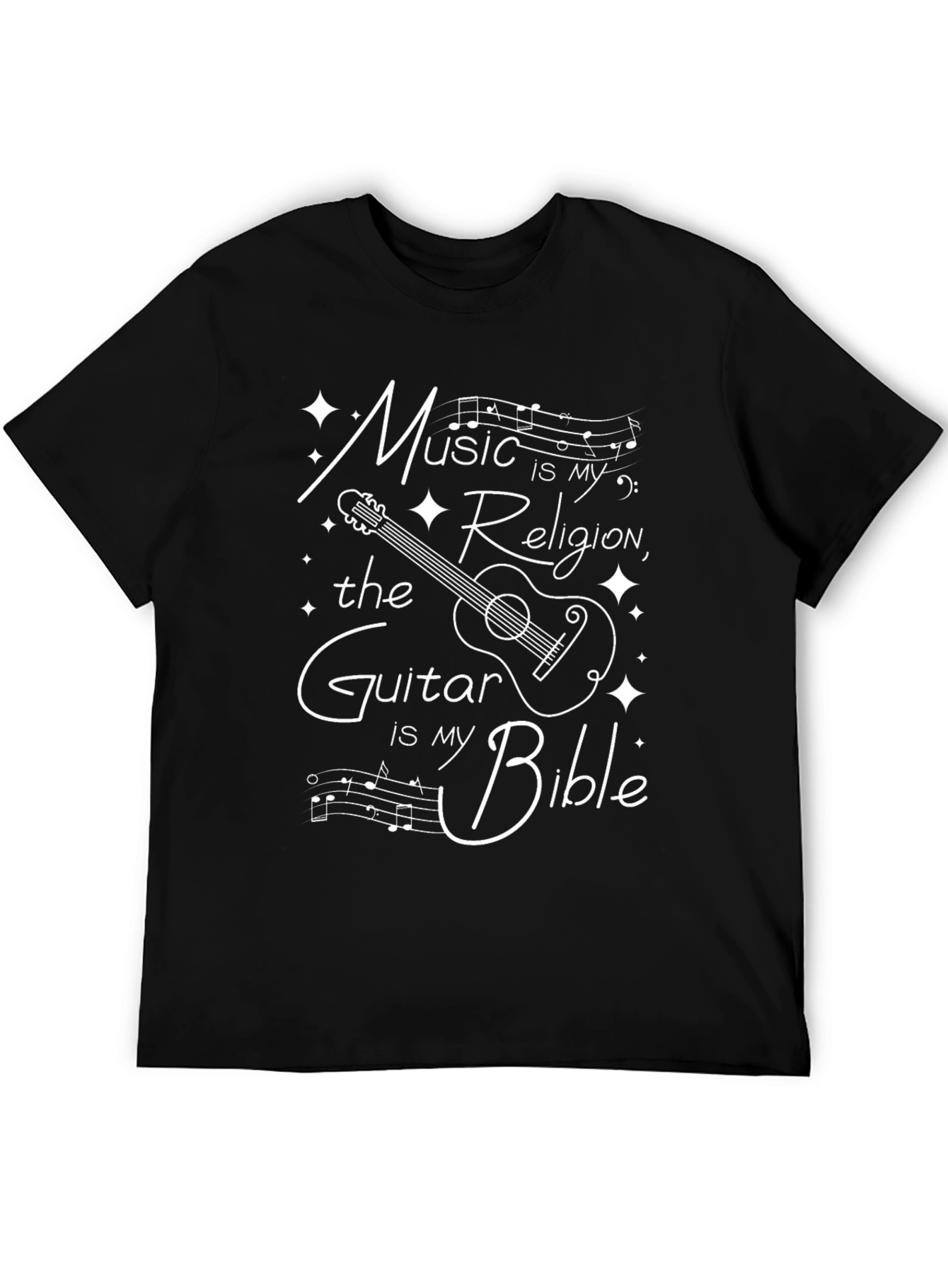 Music is My Religion Guitar Bible T-Shirt