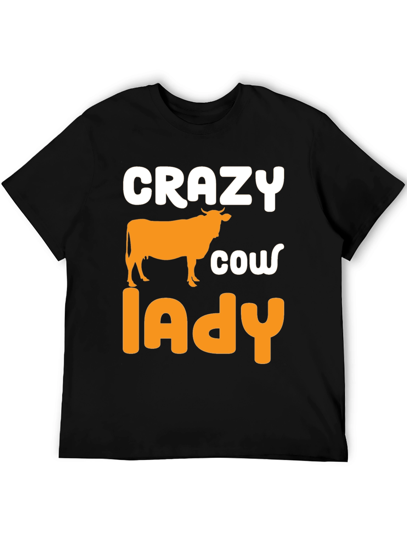 Crazy Cow Lady Black Graphic Tee