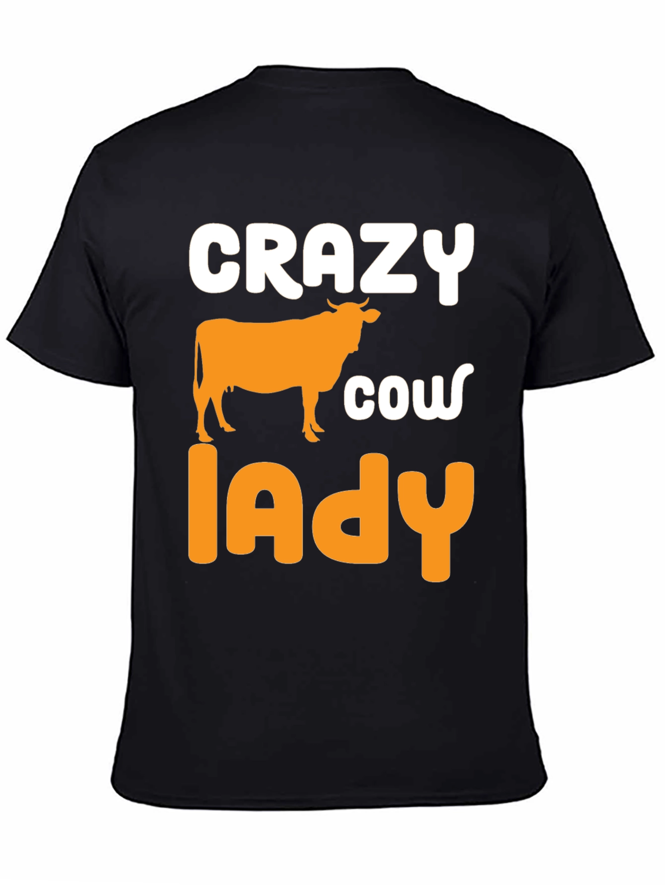Crazy Cow Lady Black Graphic Tee