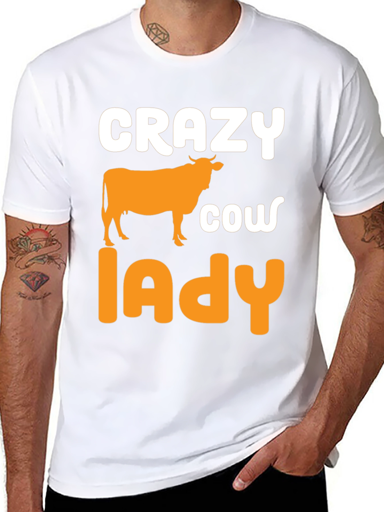 Crazy Cow Lady Black Graphic Tee