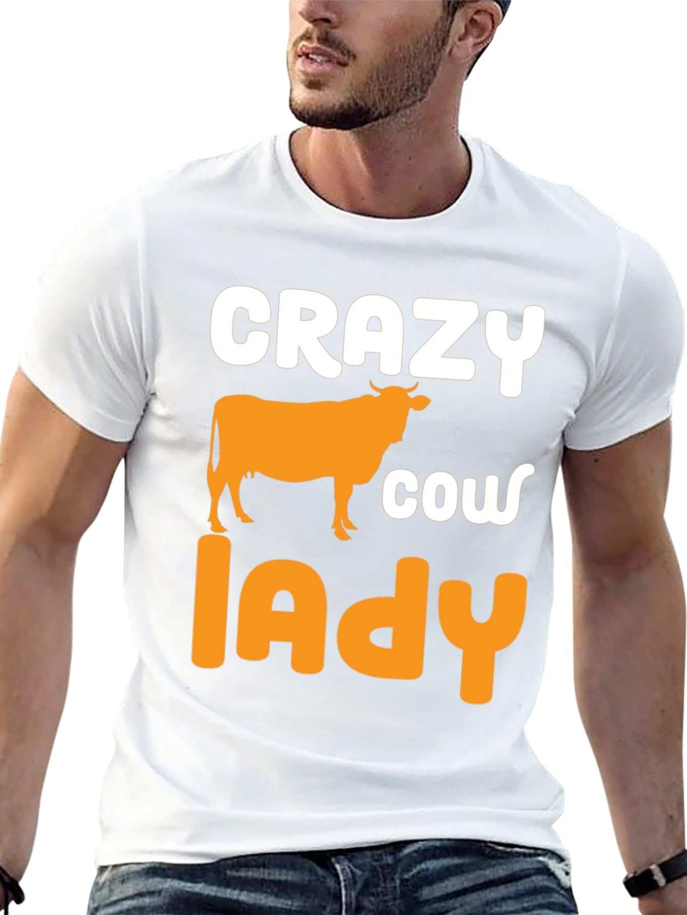 Crazy Cow Lady Black Graphic Tee