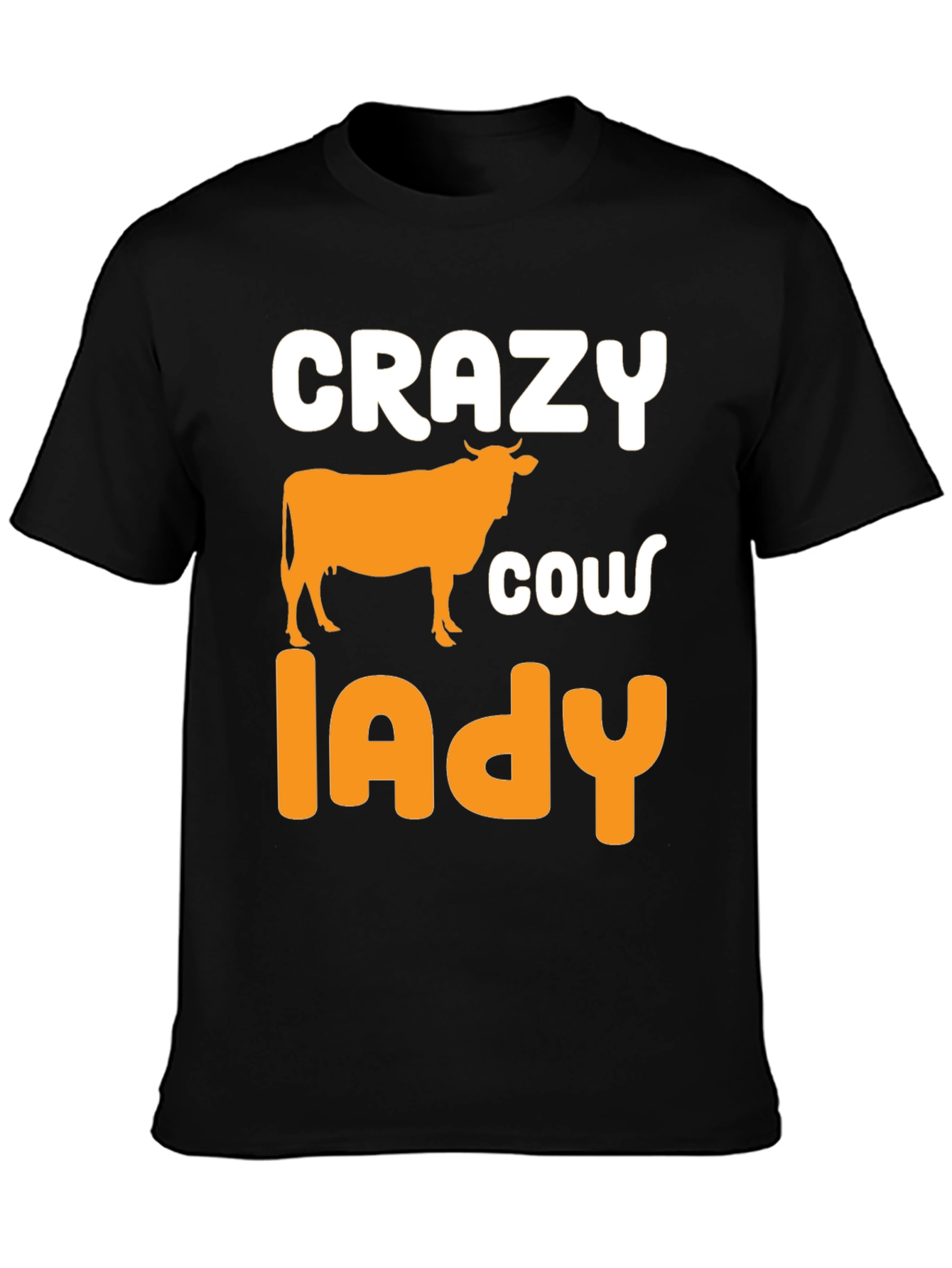 Crazy Cow Lady Black Graphic Tee