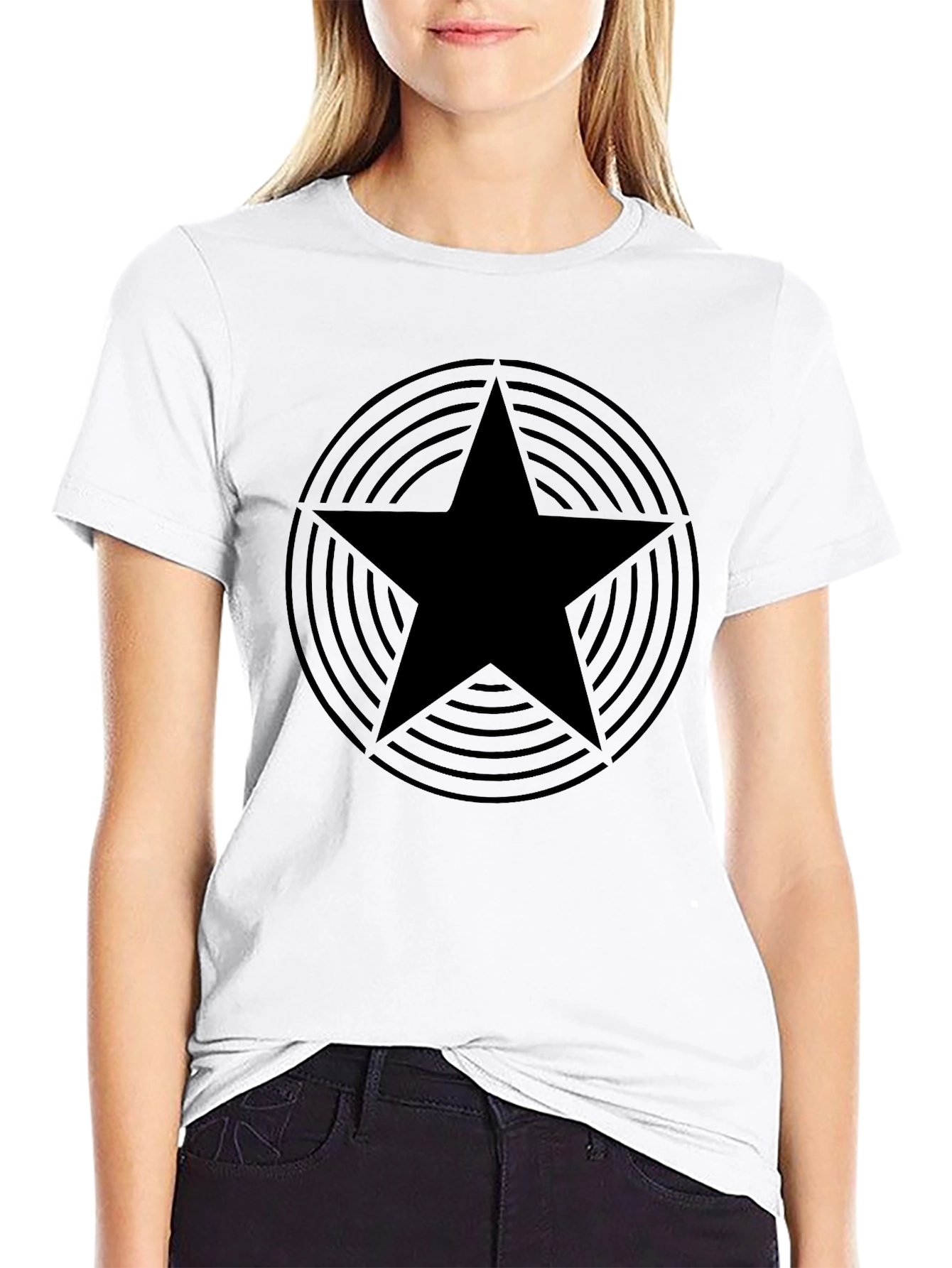 Black Star Graphic Tee - Stylish Mens Casual Shirt