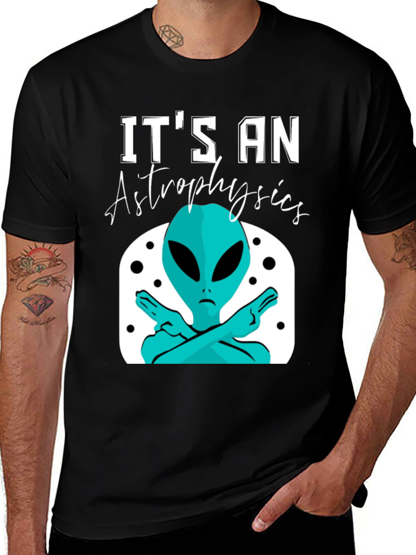 Astrophysics Alien Graphic Tee - Unisex Black T-Shirt