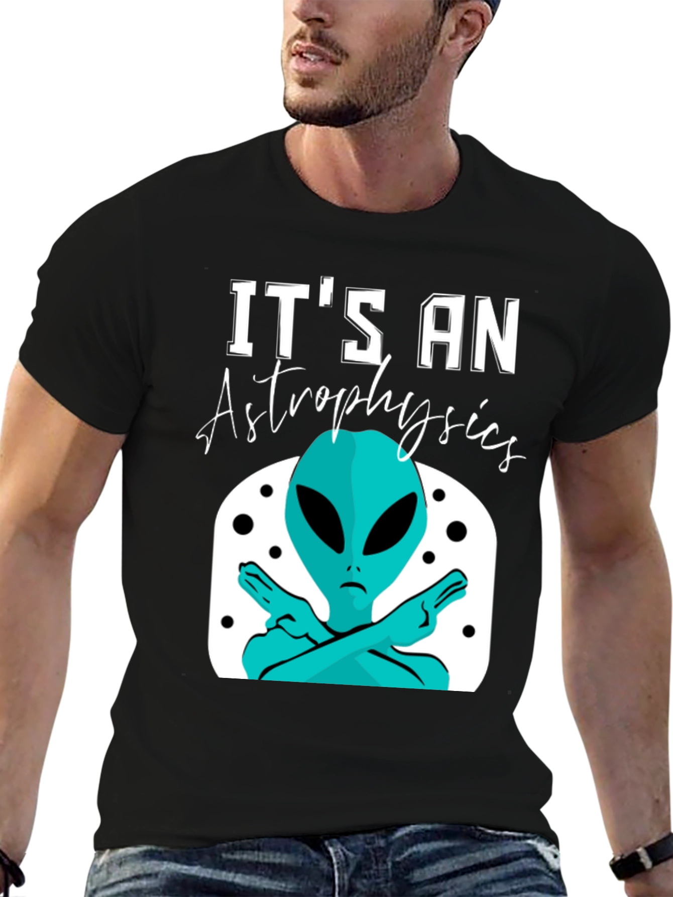 Astrophysics Alien Graphic Tee - Unisex Black T-Shirt