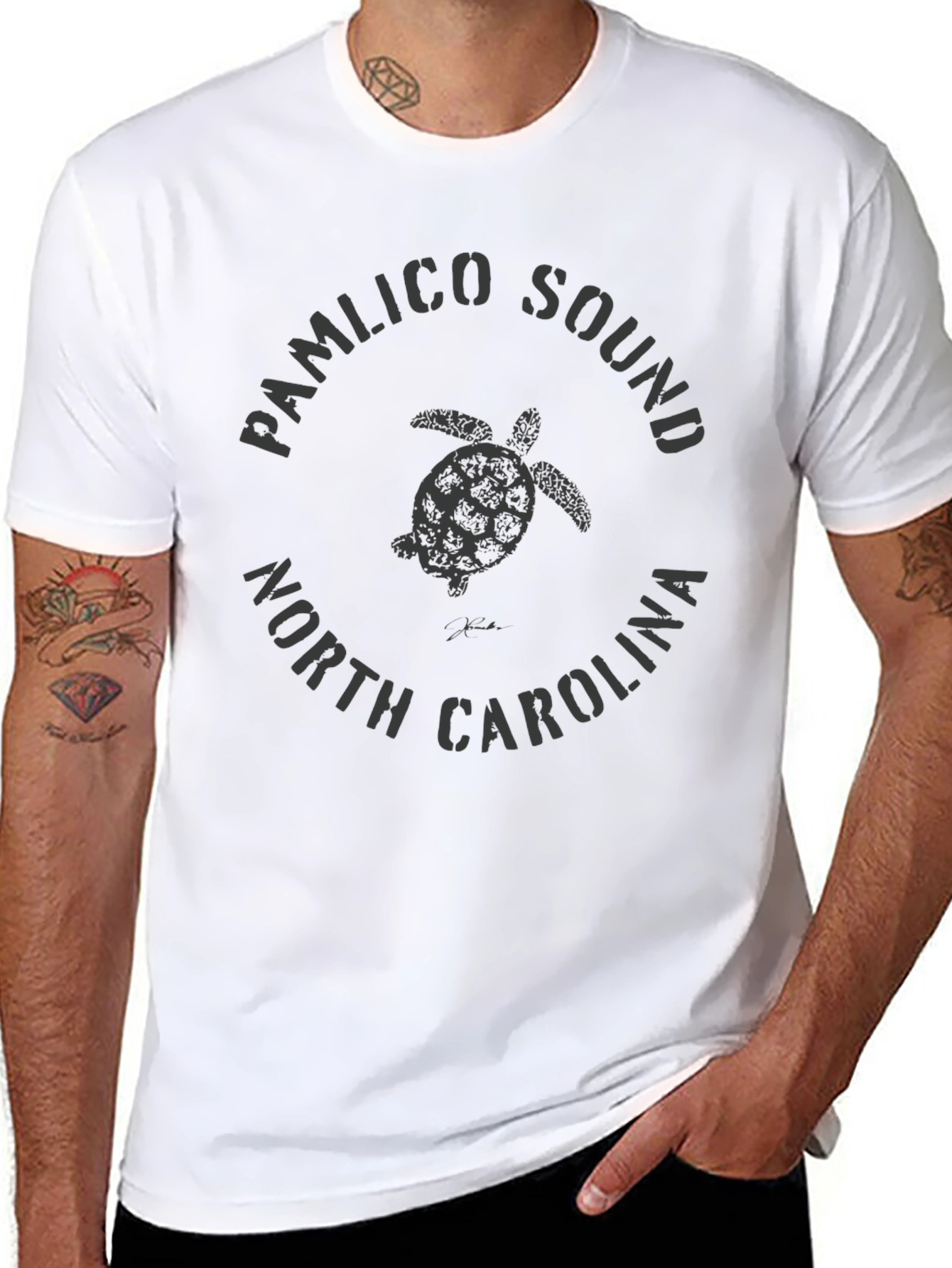 Pamlico Sound NC Turtle Graphic T-Shirt