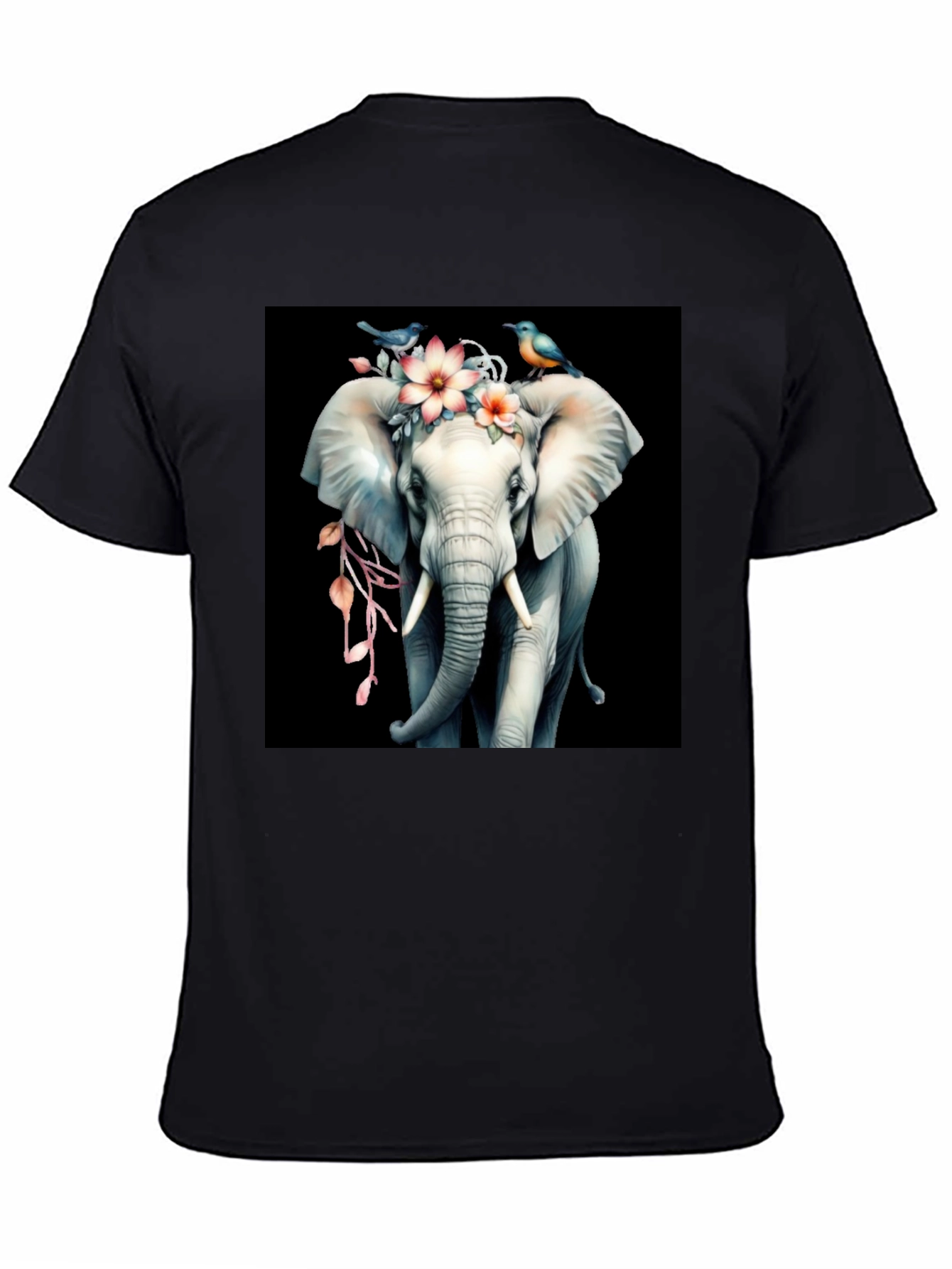 Floral Elephant Graphic Tee - Unique Design