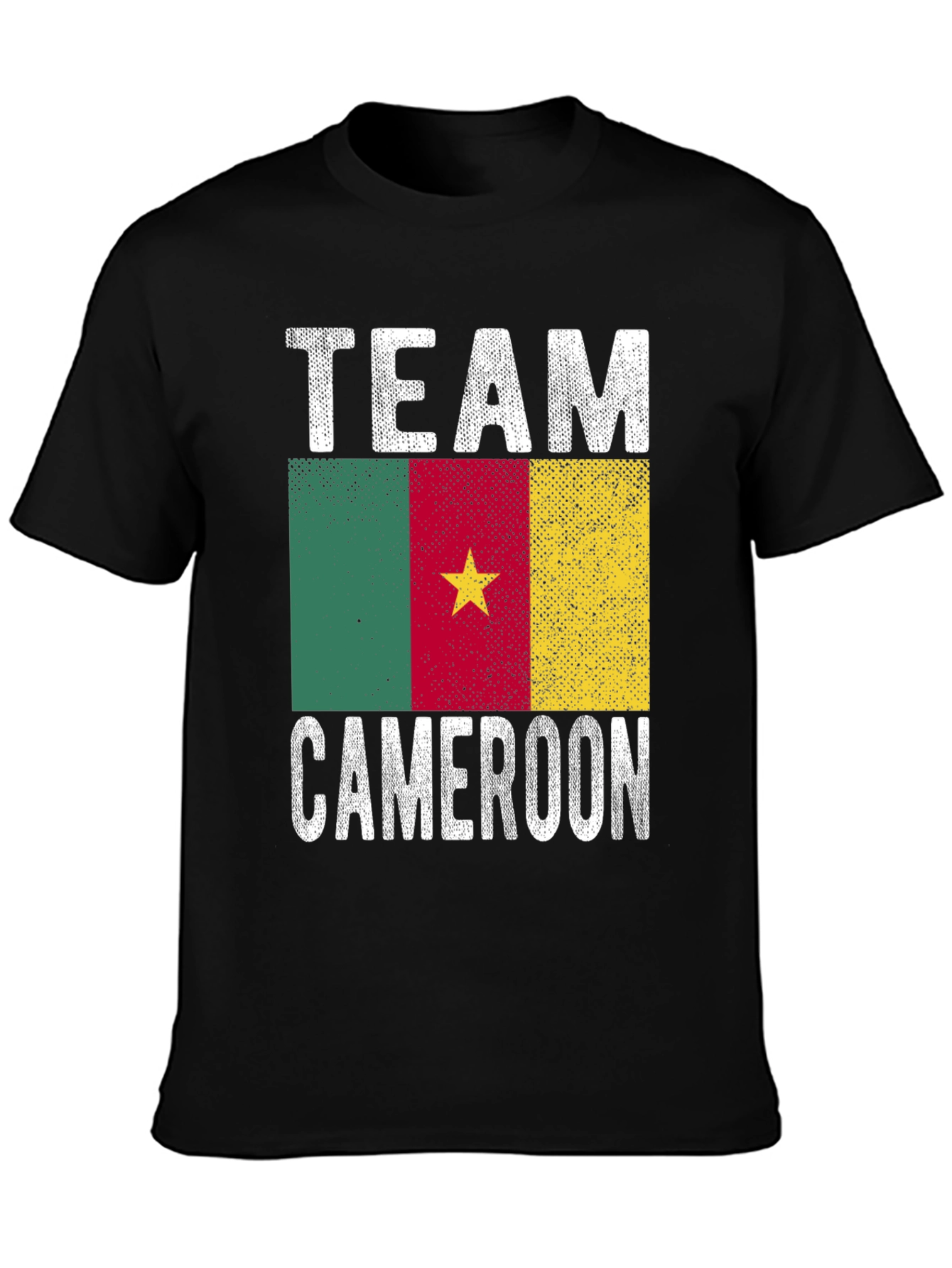 Cameroon Team Graphic T-Shirt - Black Cotton Tee