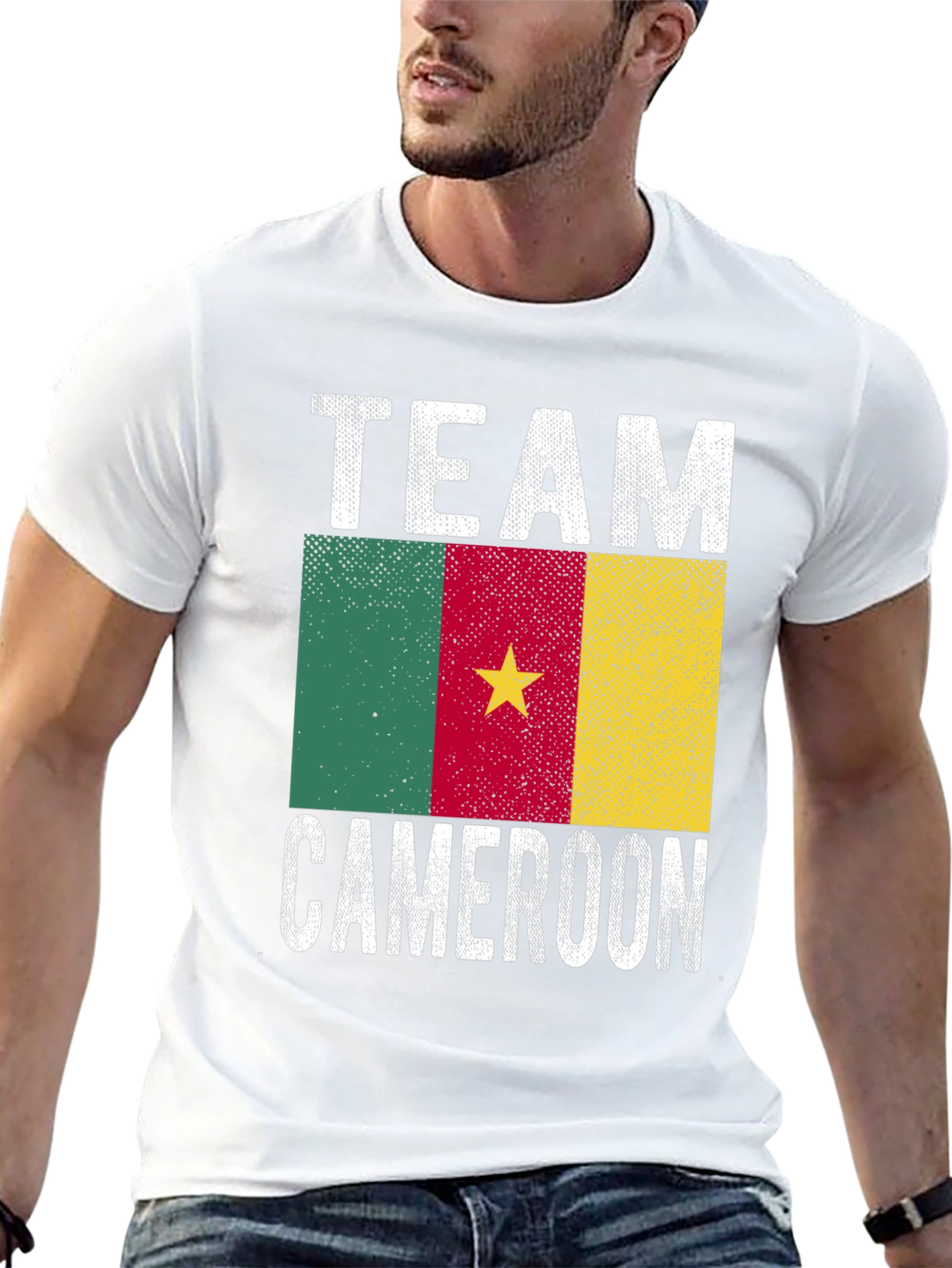 Cameroon Team Graphic T-Shirt - Black Cotton Tee