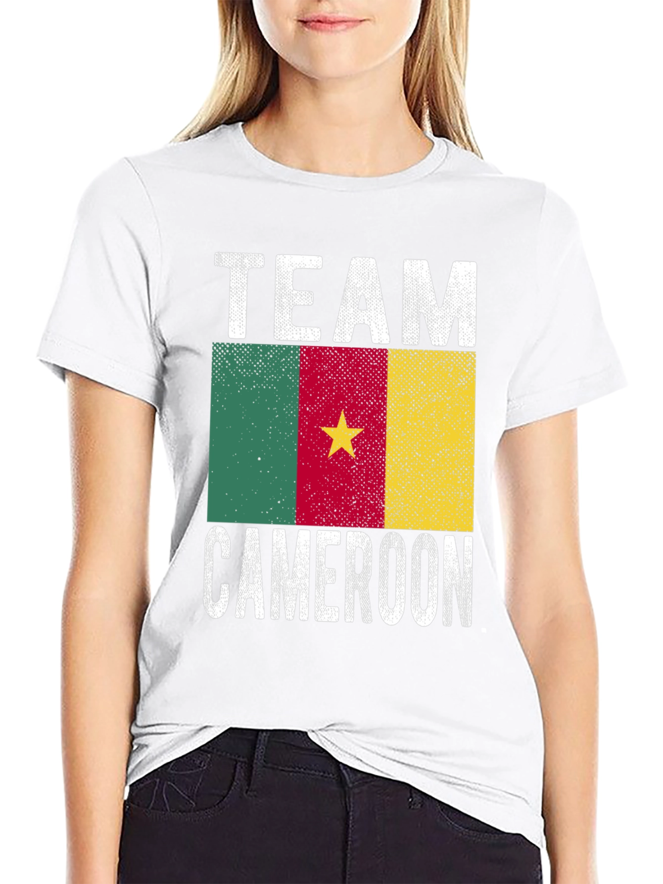 Cameroon Team Graphic T-Shirt - Black Cotton Tee
