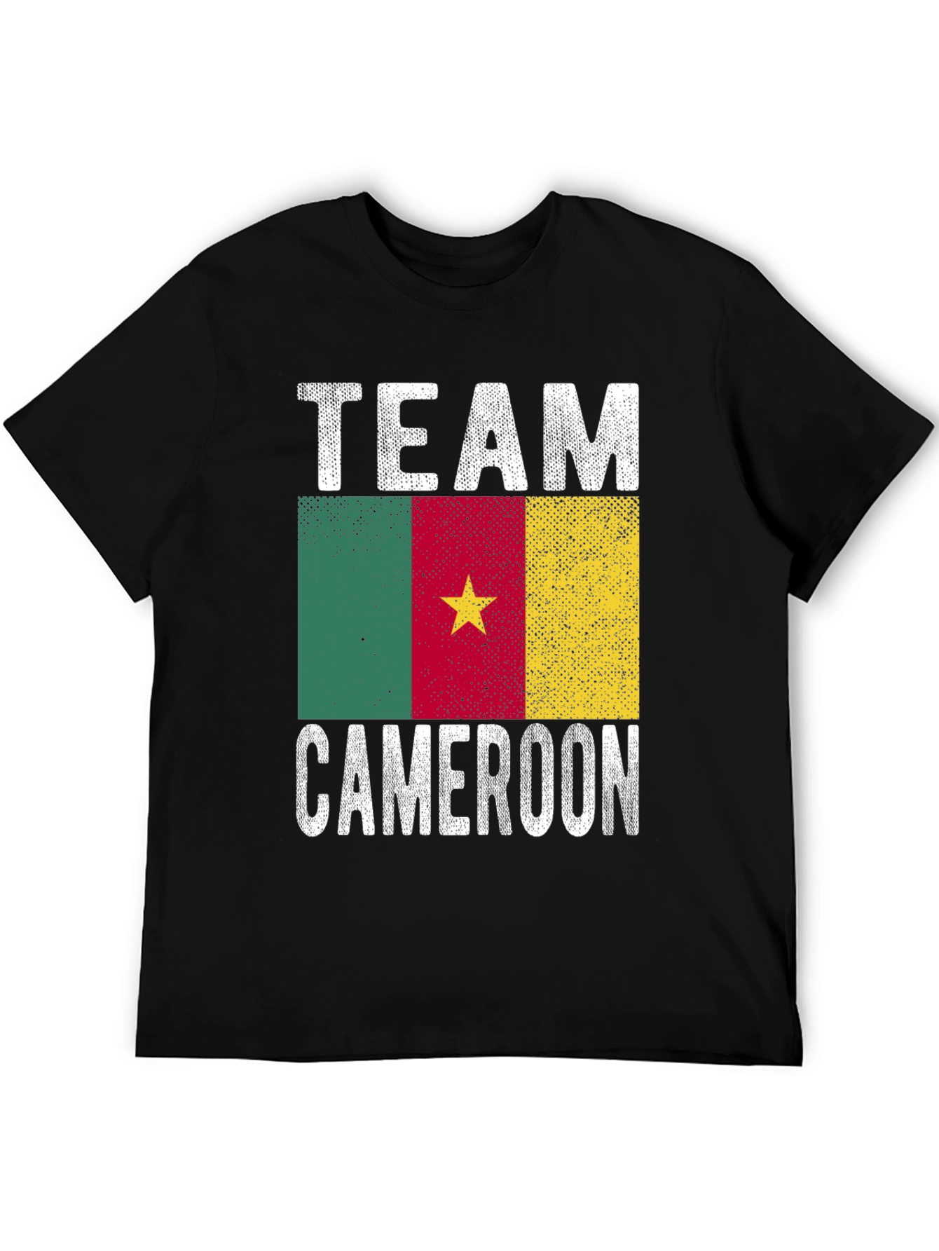 Cameroon Team Graphic T-Shirt - Black Cotton Tee