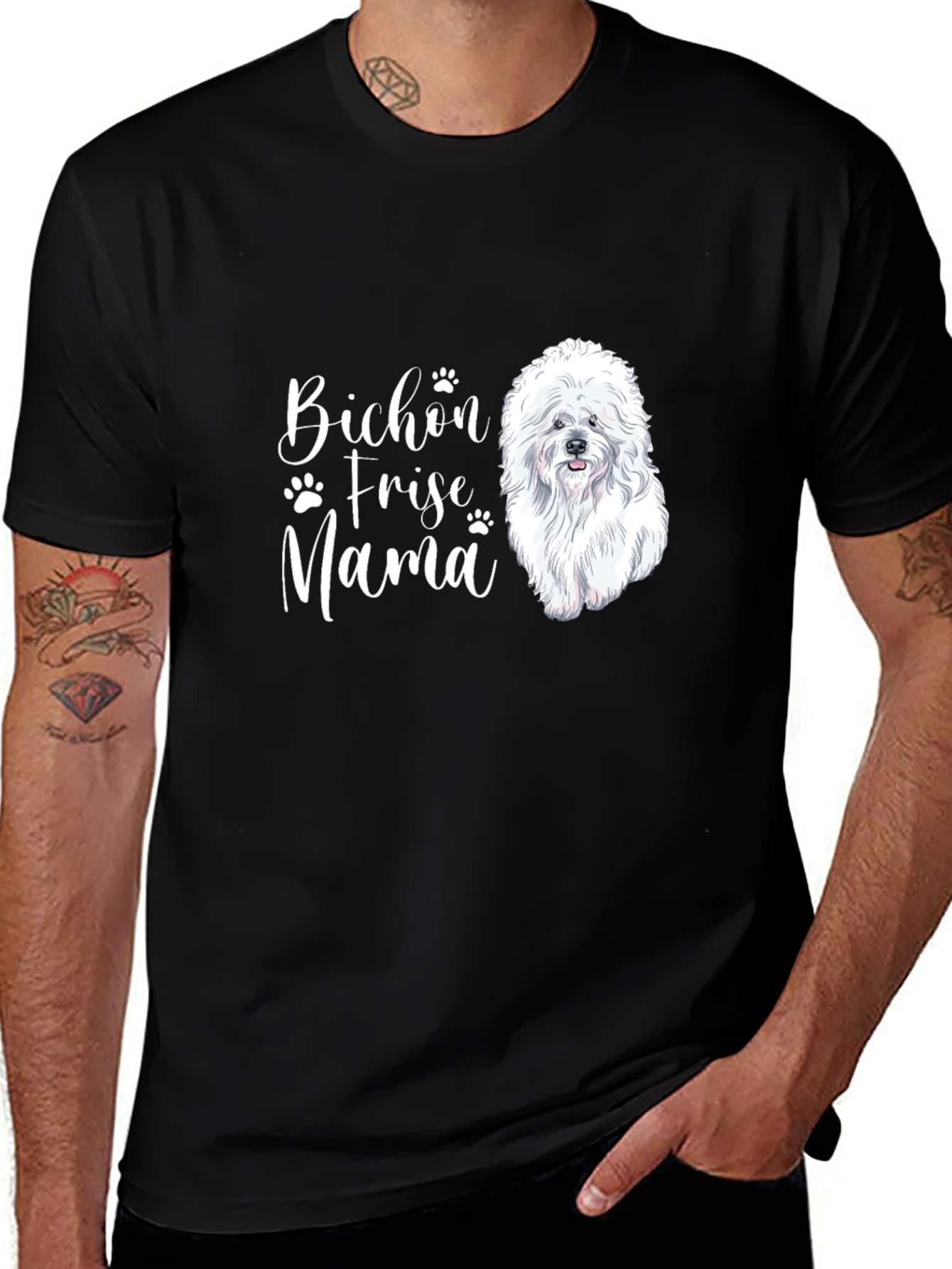 Bichon Frise Mama Black T-Shirt