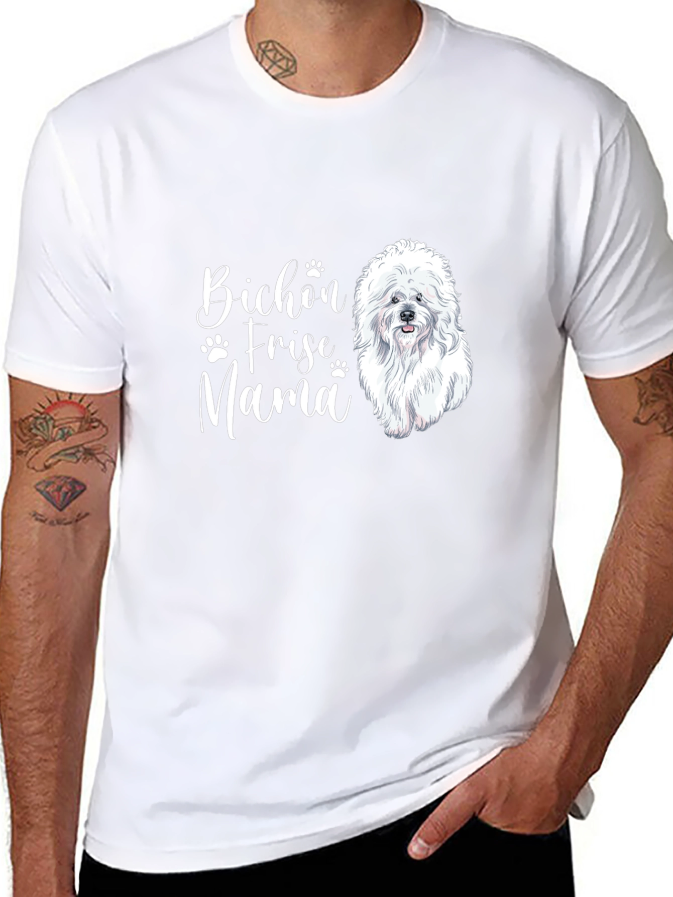 Bichon Frise Mama Black T-Shirt